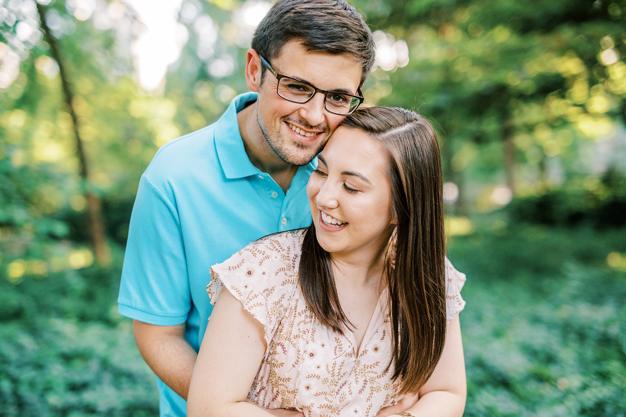 Fourth Ward Park engagement portraits in the summer