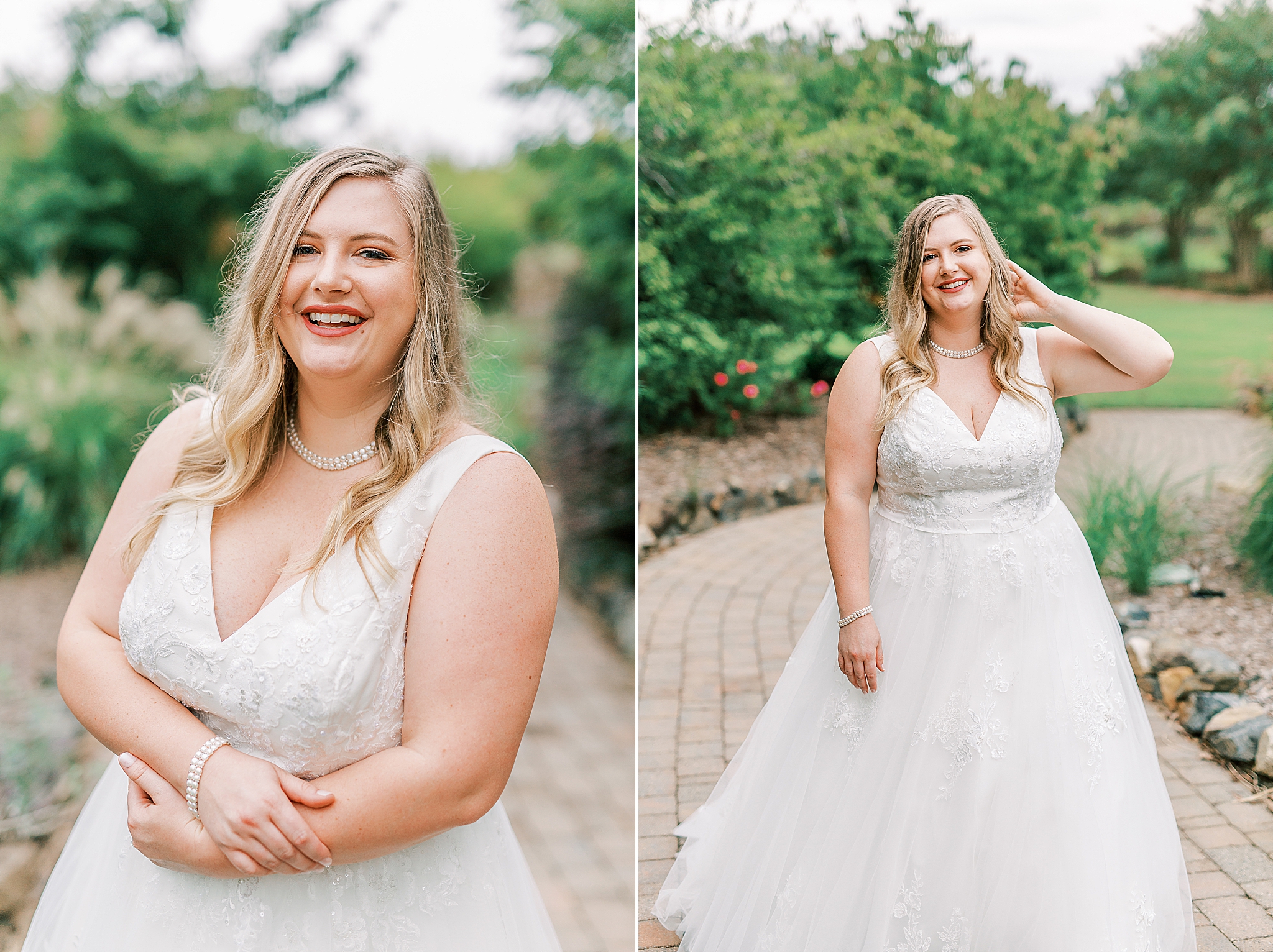 bride laughs during NC bridal session