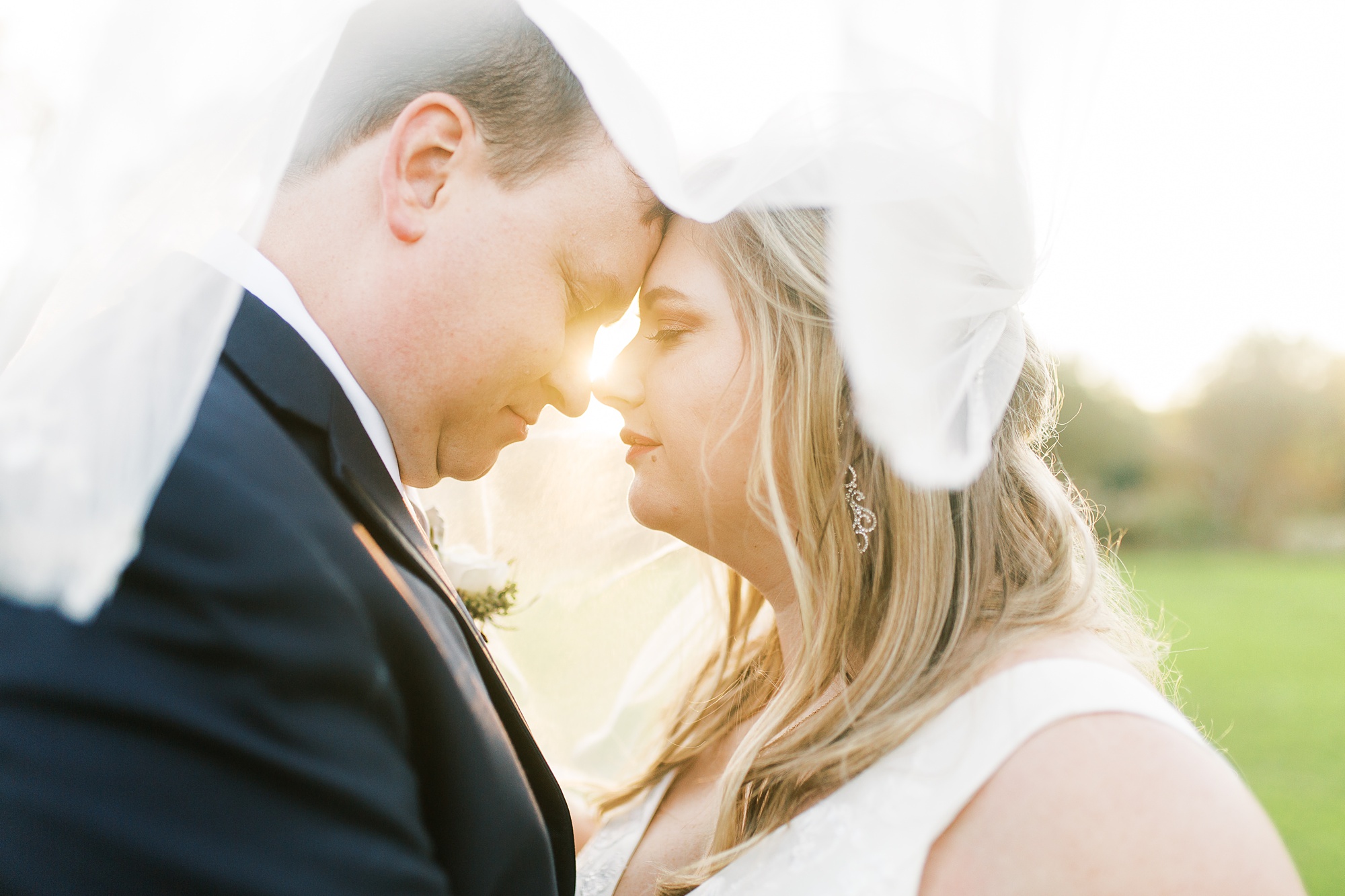 sunset wedding portraits at the Arbors Events