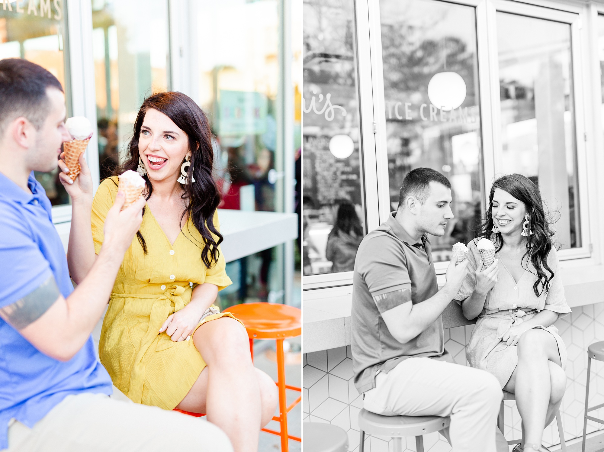 Charlotte NC engagement photos at Jeni's Ice Creams