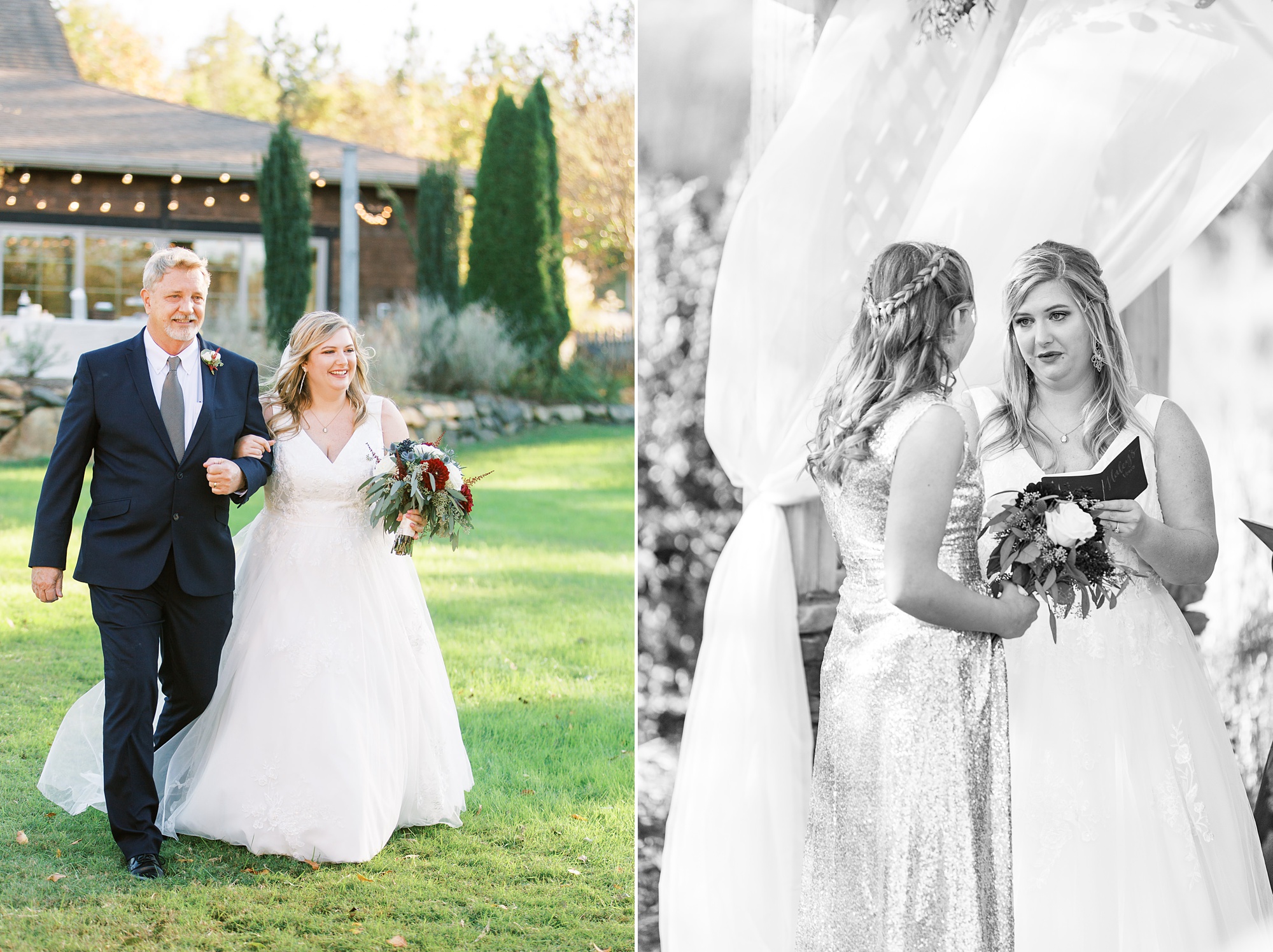 Romantic fall wedding at The Arbors in 2020