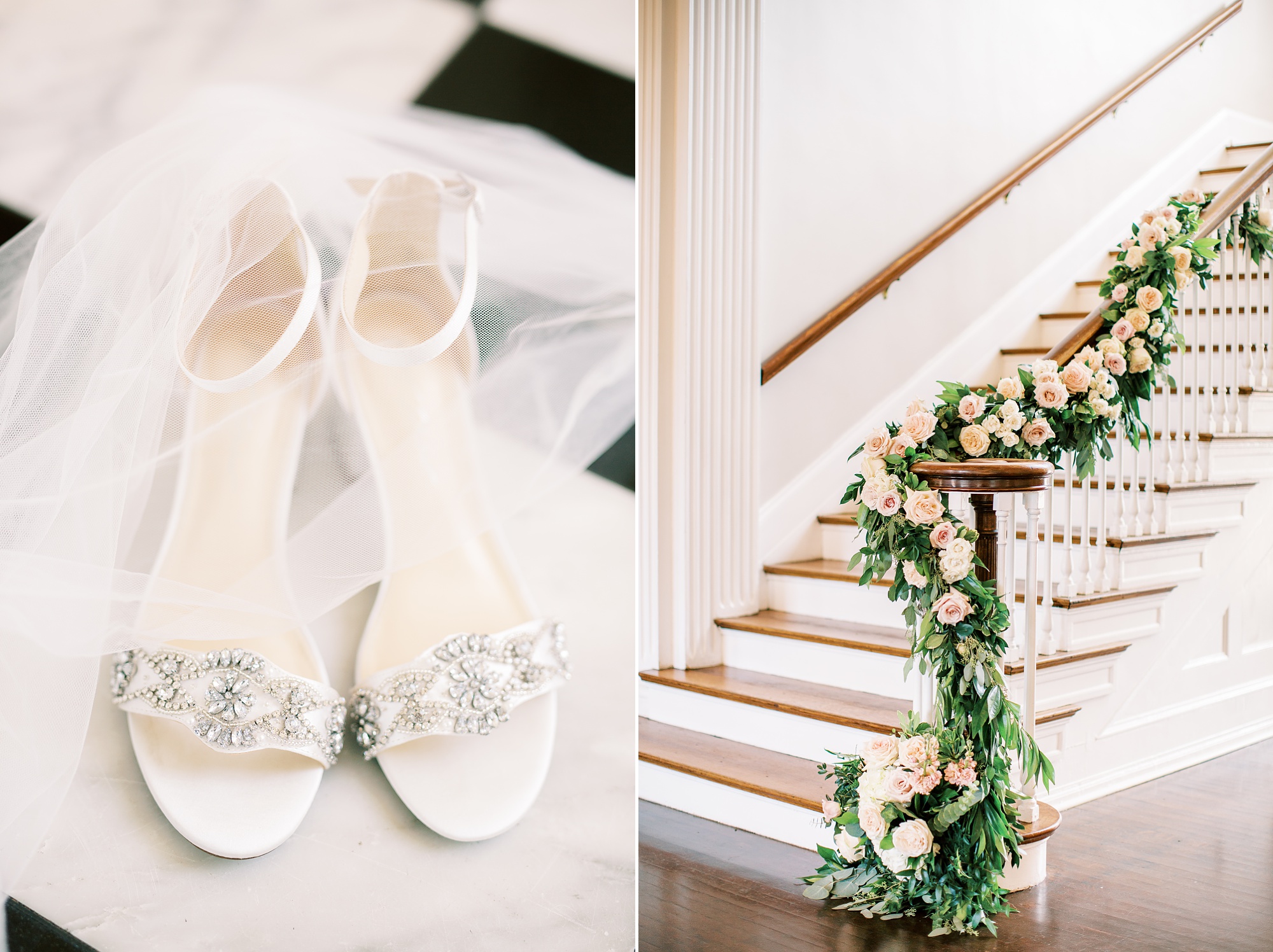 Classic wedding day with pink and navy details at Separk Mansion and downtown Charlotte