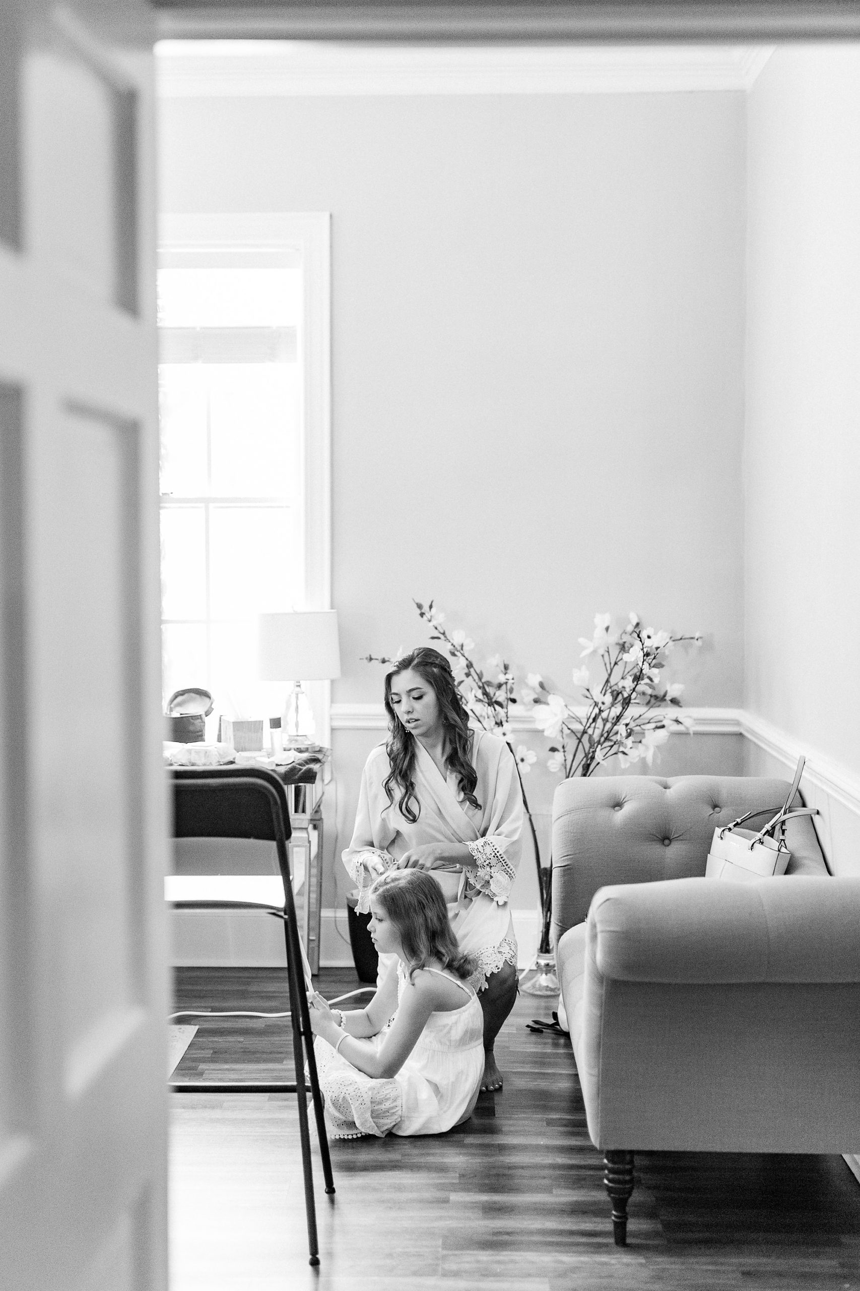 Classic wedding day with pink and navy details at Separk Mansion and downtown Charlotte