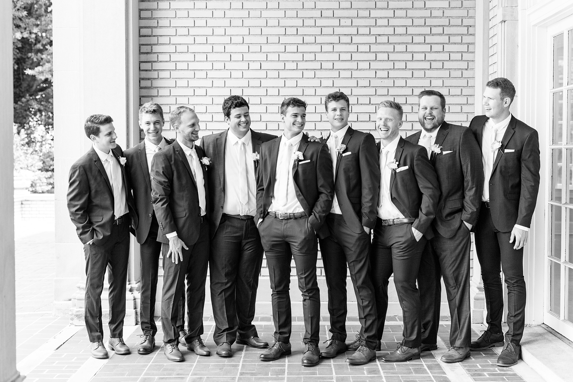 Classic wedding day with pink and navy details at Separk Mansion and downtown Charlotte
