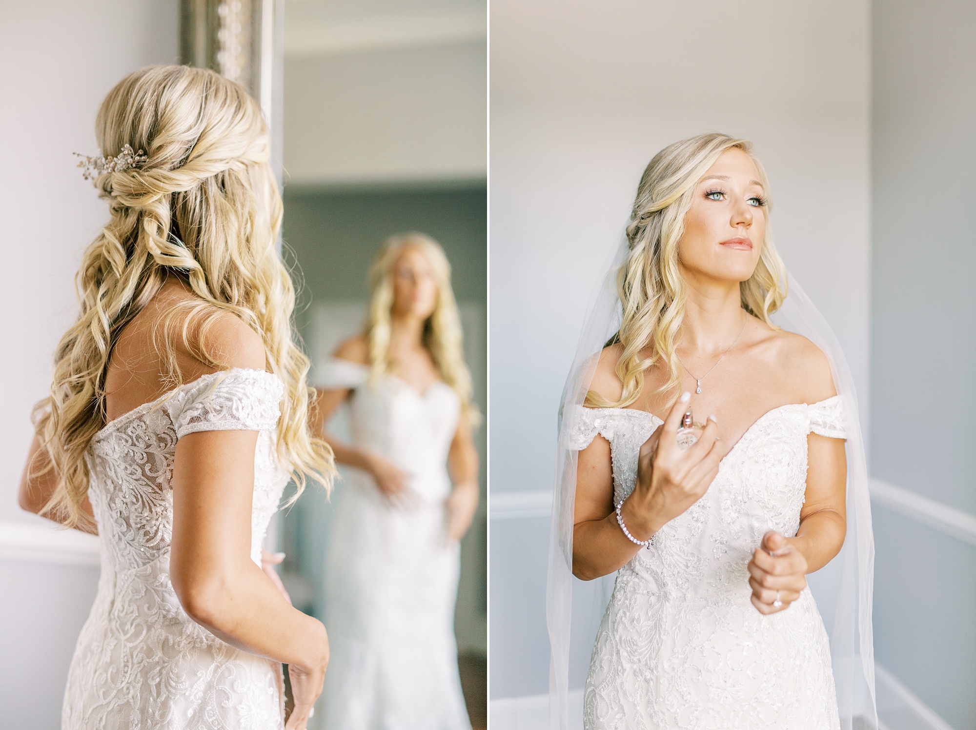 Classic wedding day with pink and navy details at Separk Mansion and downtown Charlotte