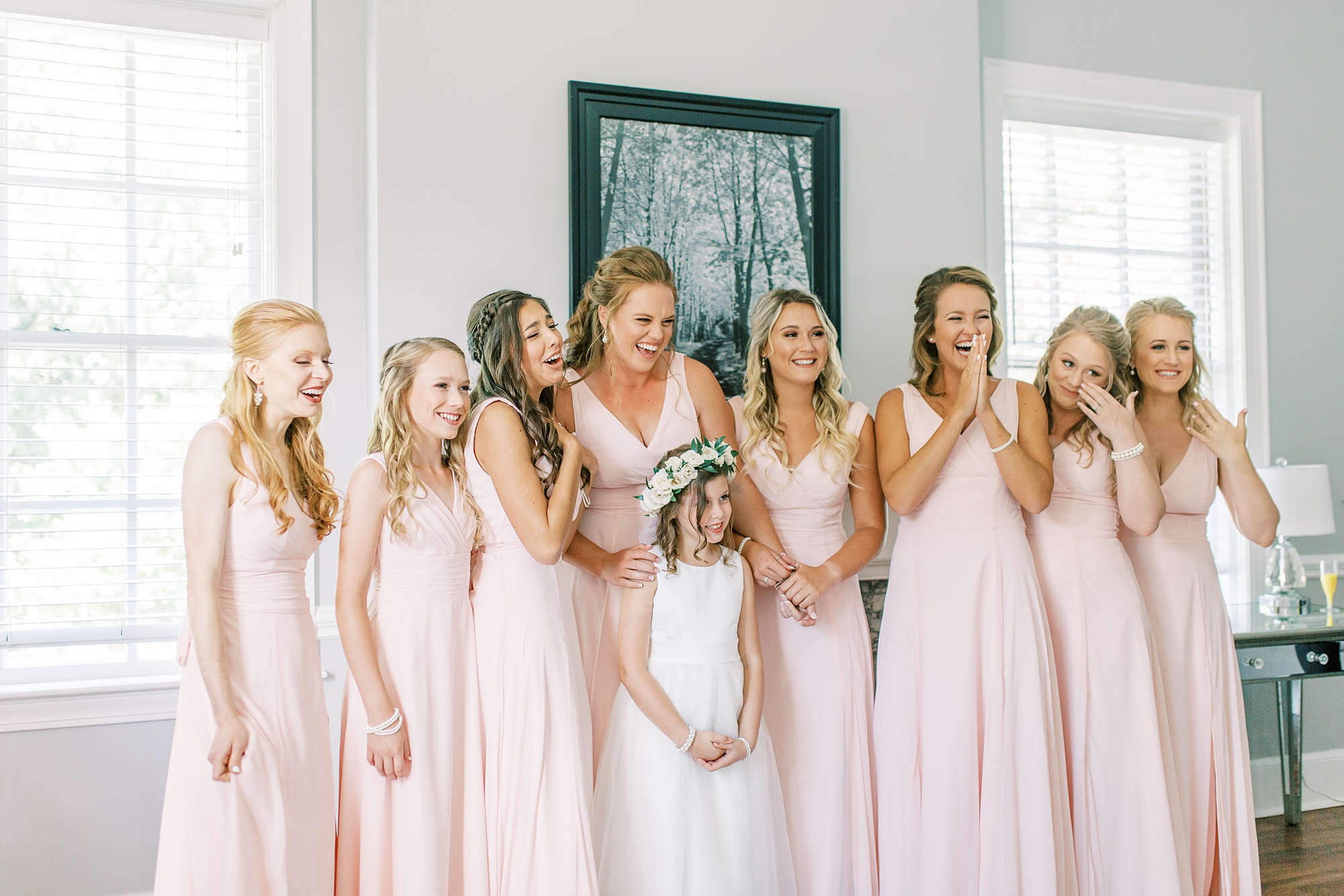 Classic wedding day with pink and navy details at Separk Mansion and downtown Charlotte