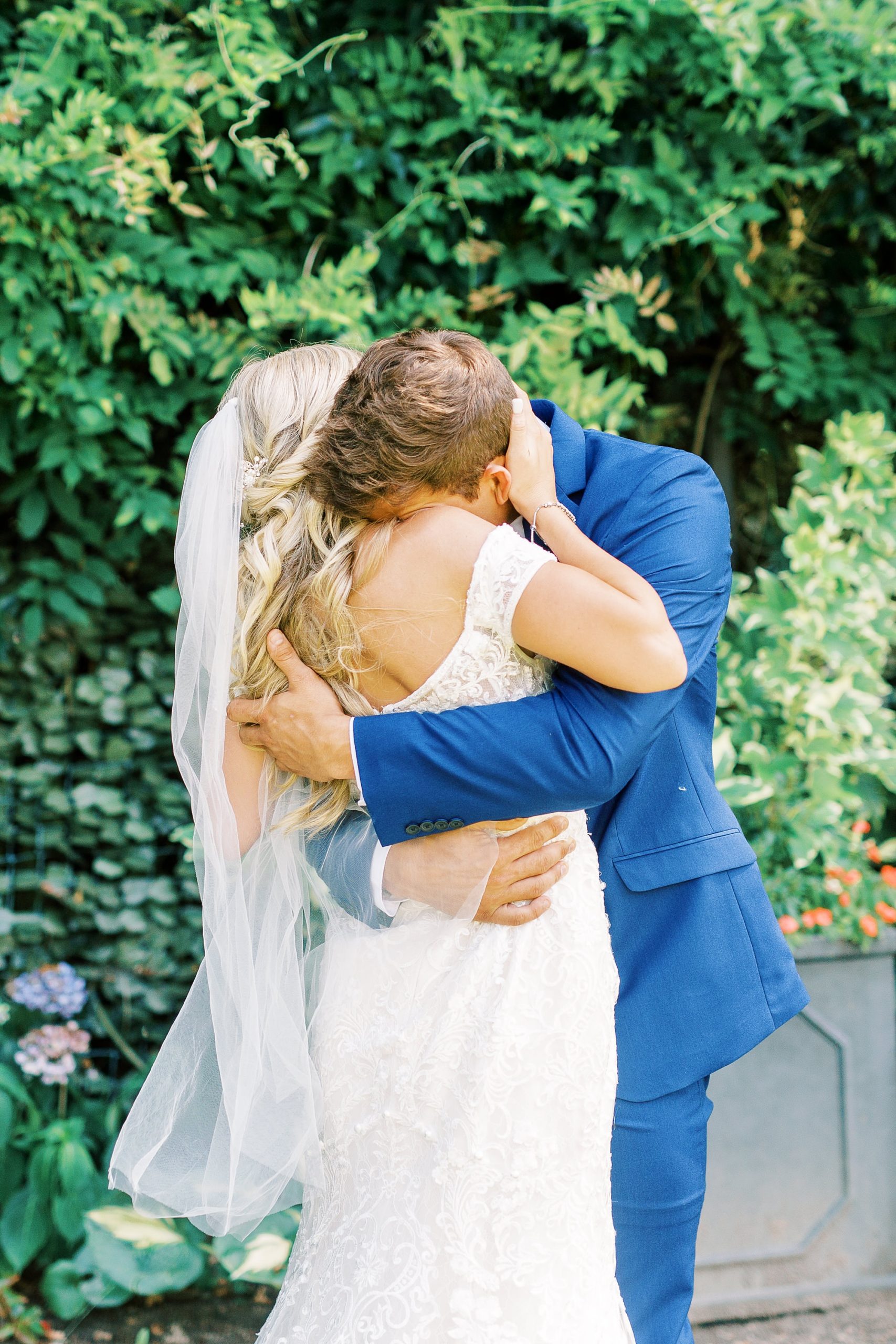 Classic wedding day with pink and navy details at Separk Mansion and downtown Charlotte