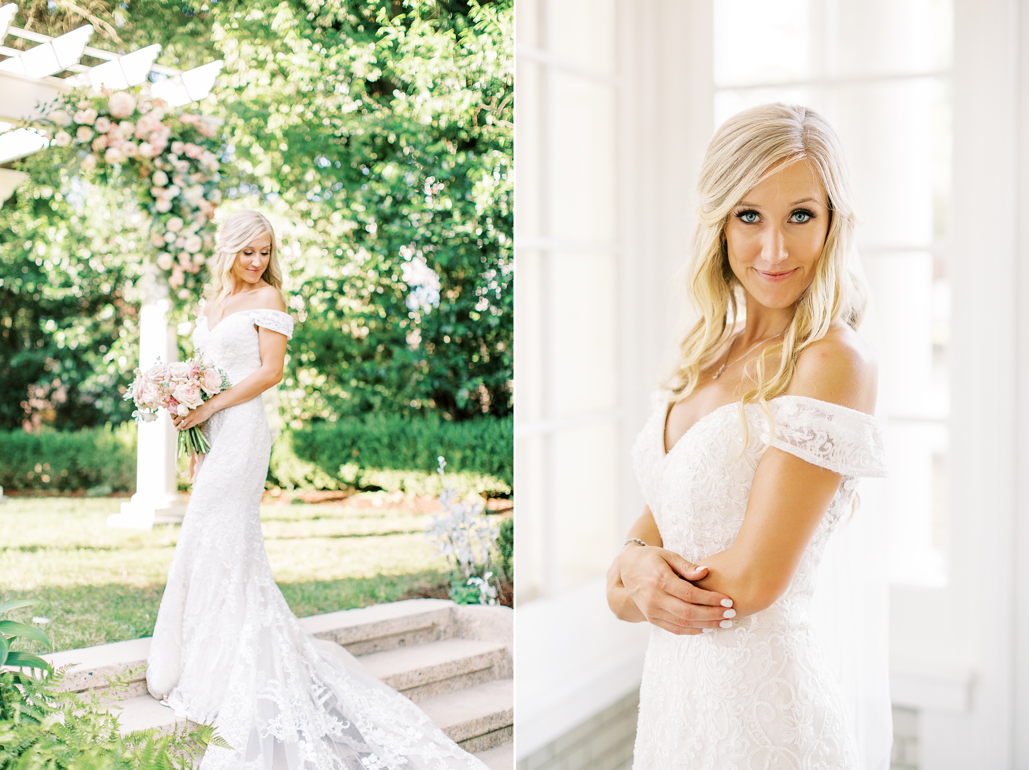 Classic wedding day with pink and navy details at Separk Mansion and downtown Charlotte