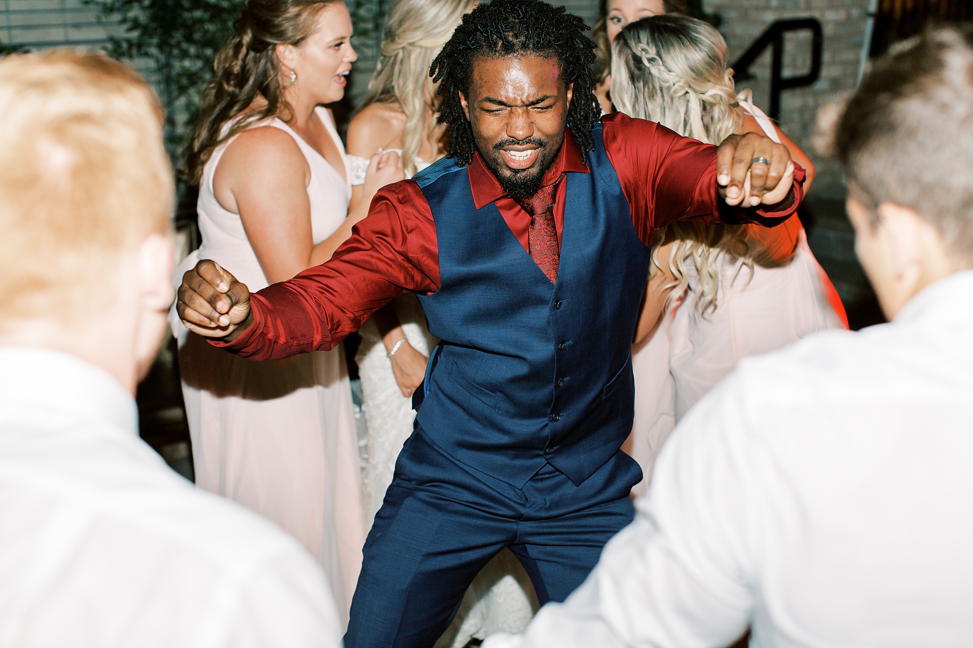 Classic wedding day with pink and navy details at Separk Mansion and downtown Charlotte