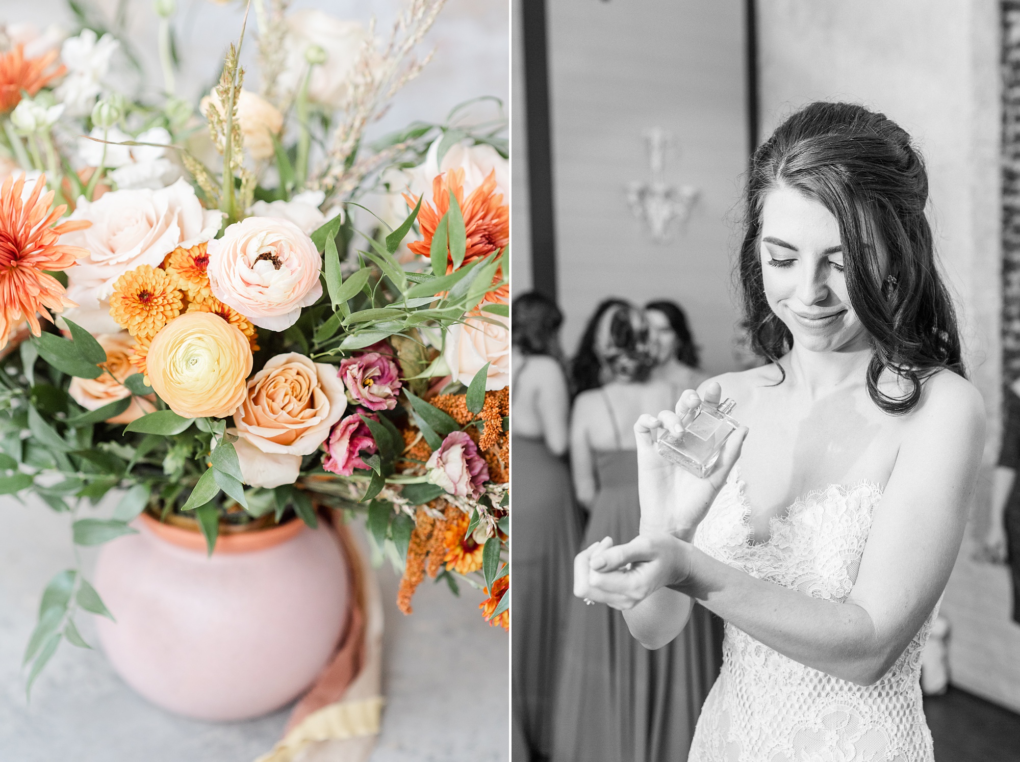 bride prepares for NC wedding