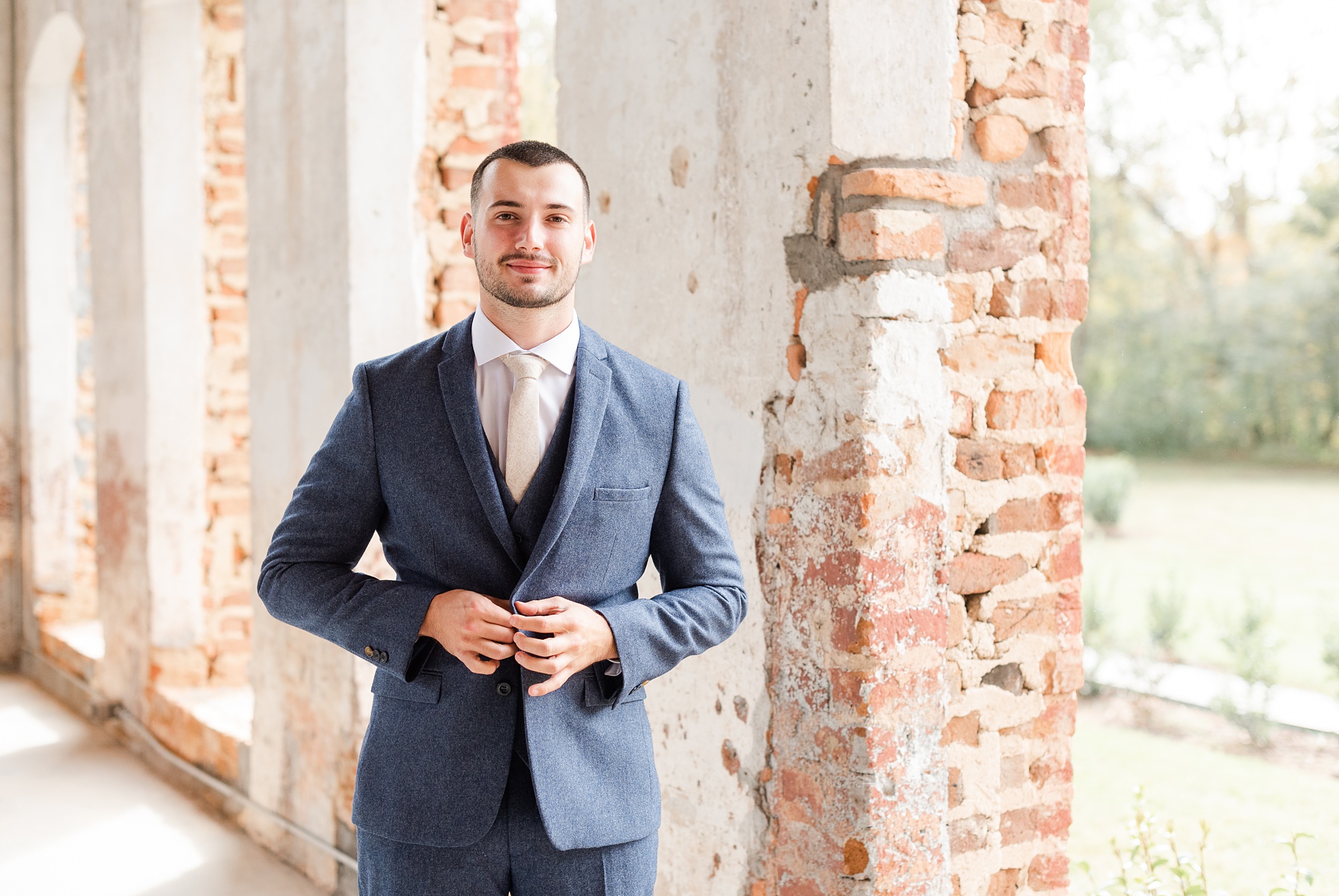 Providence Cotton Mill wedding day preparations for groom