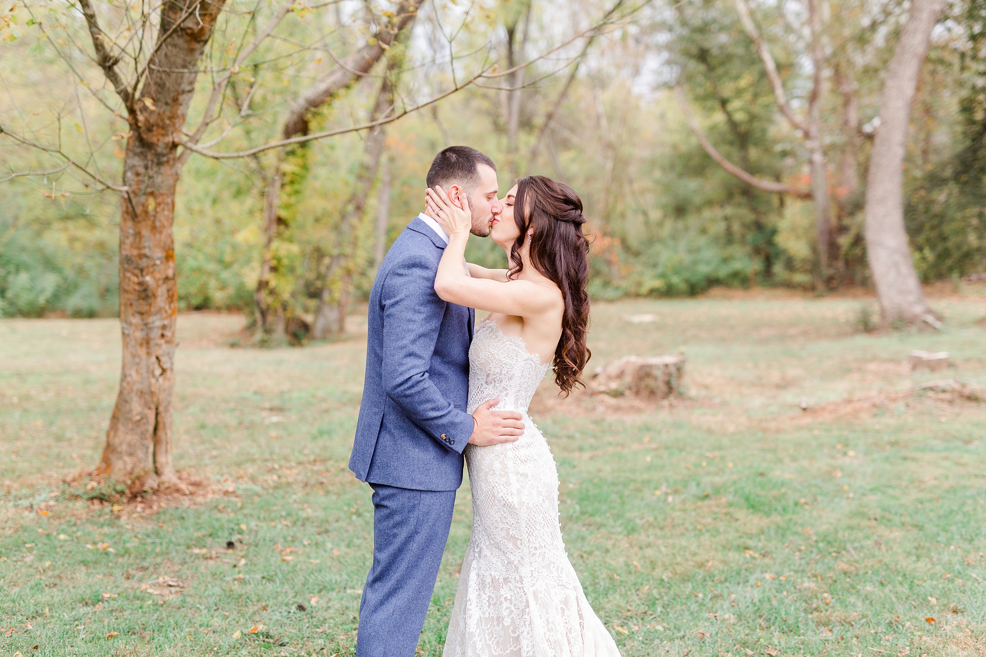 romantic first look on Maiden NC wedding day