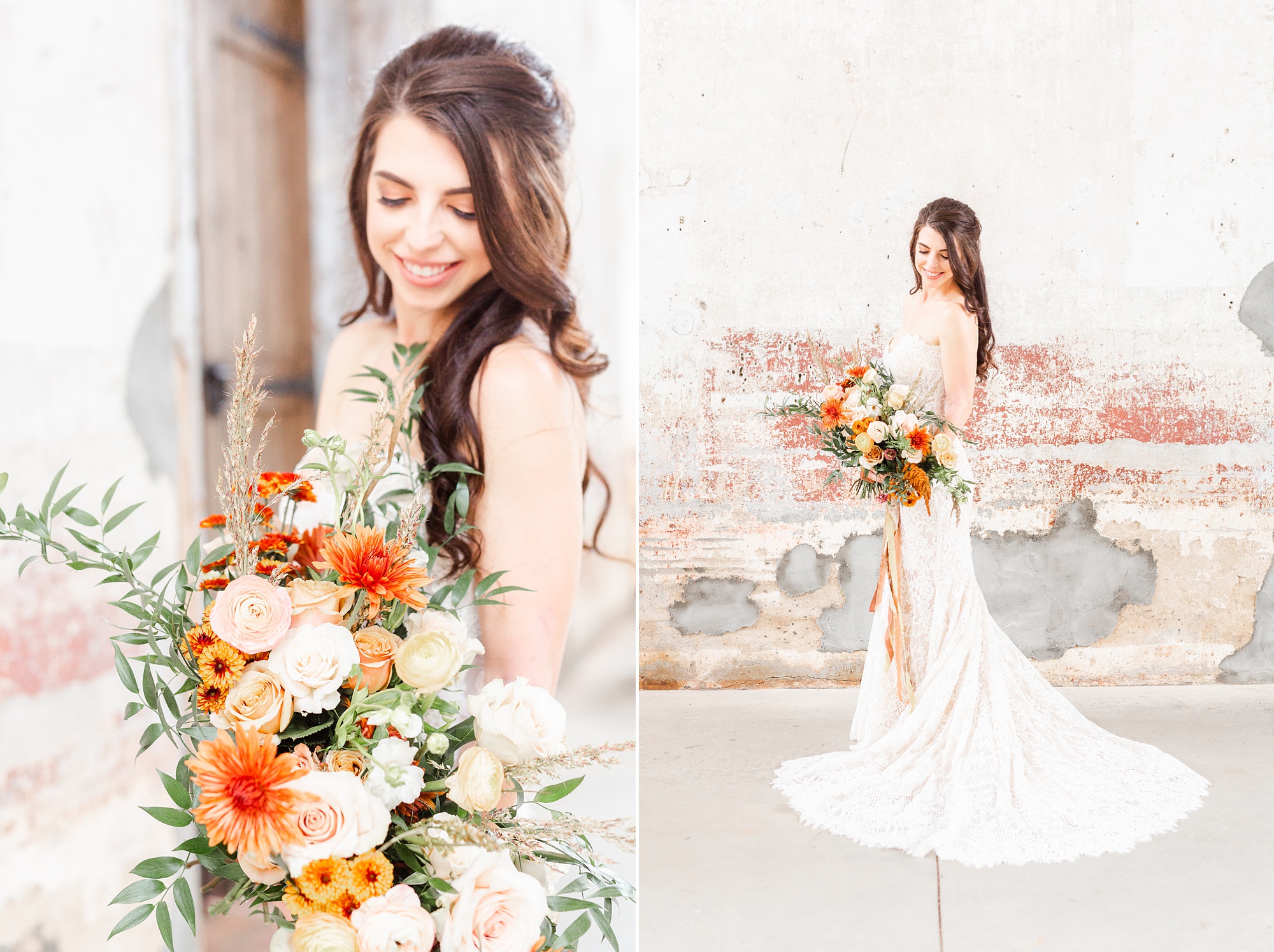 bridal portrait of bohemian bride
