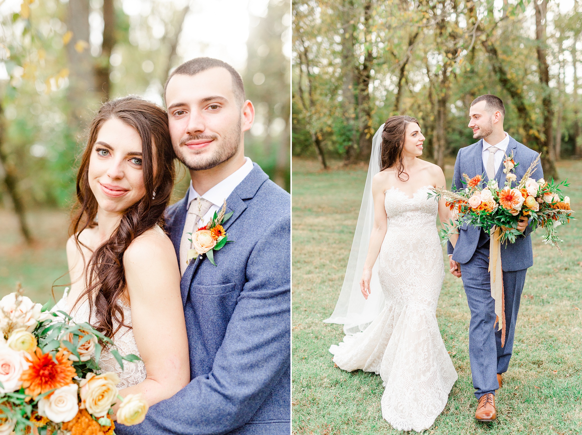 romantic fall wedding portraits at Providence Cotton Mill