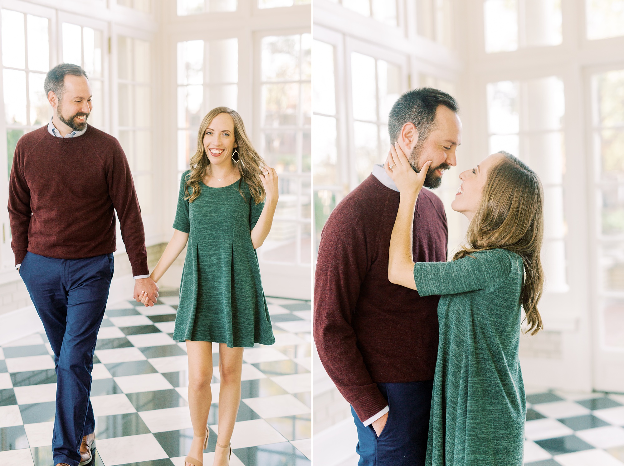 fall engagement portraits in Separk Mansion