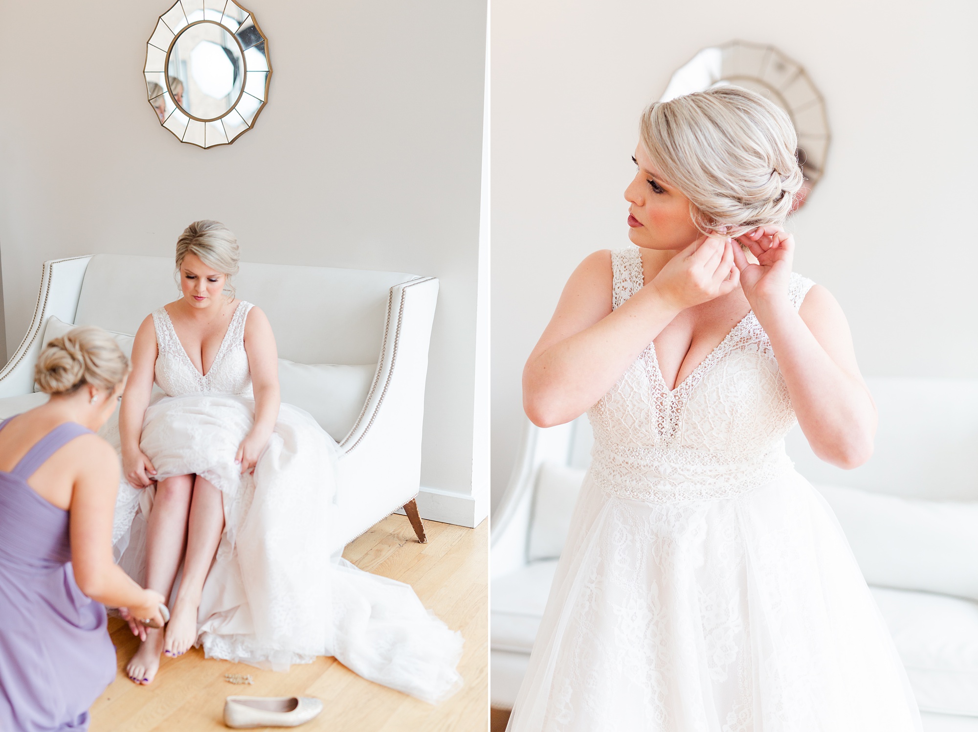 bride prepares for Stockroom at 230 wedding wedding bridesmaid