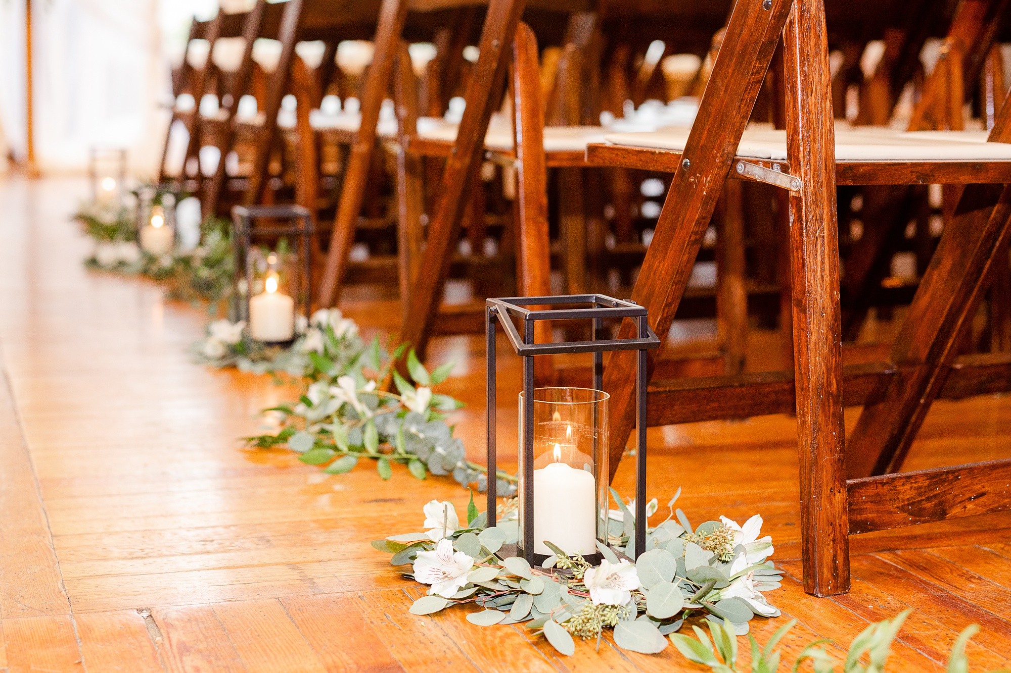 lanterns line aisle at Stockroom at 230