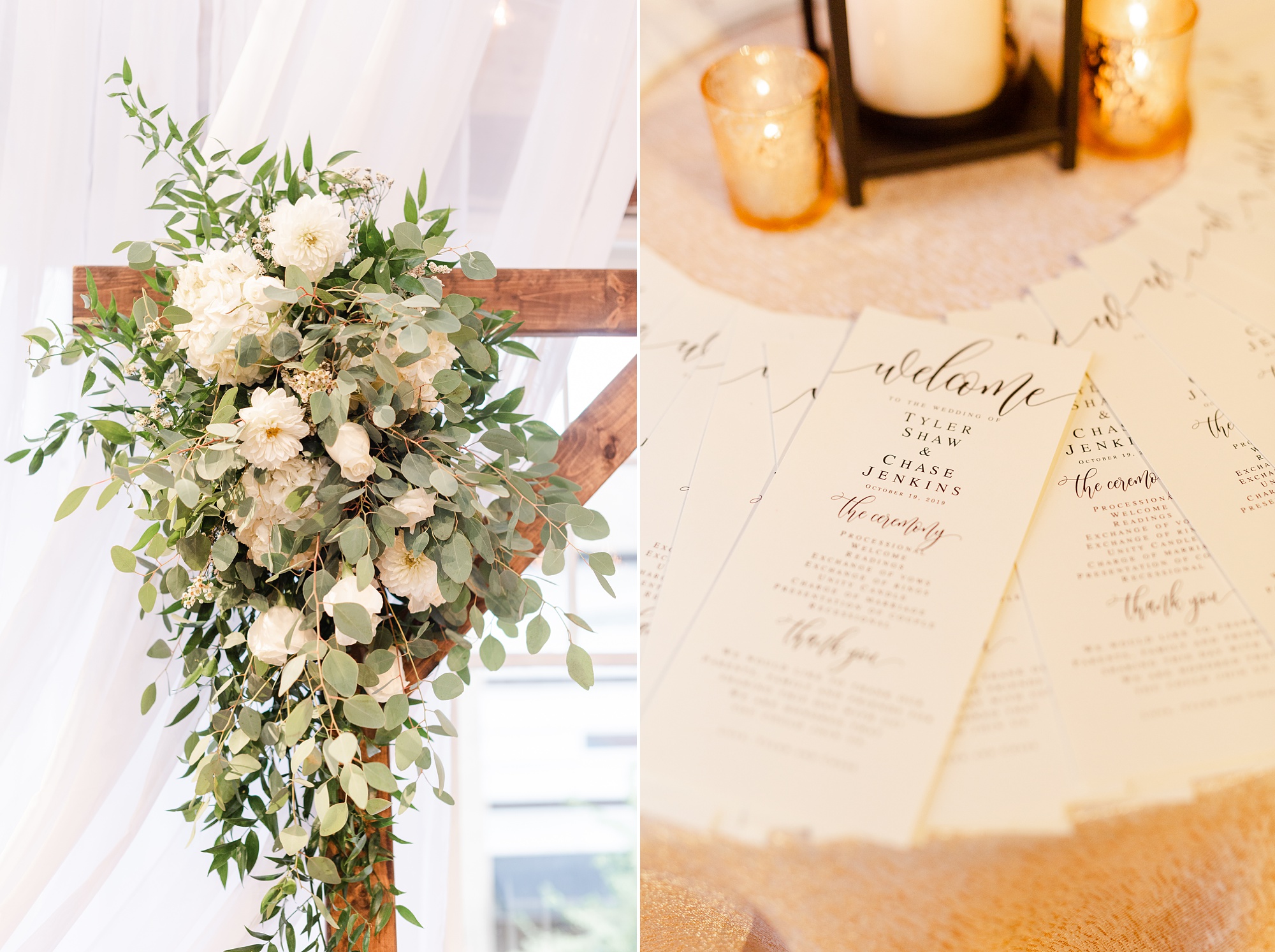 ceremony details at the Stockroom at 230