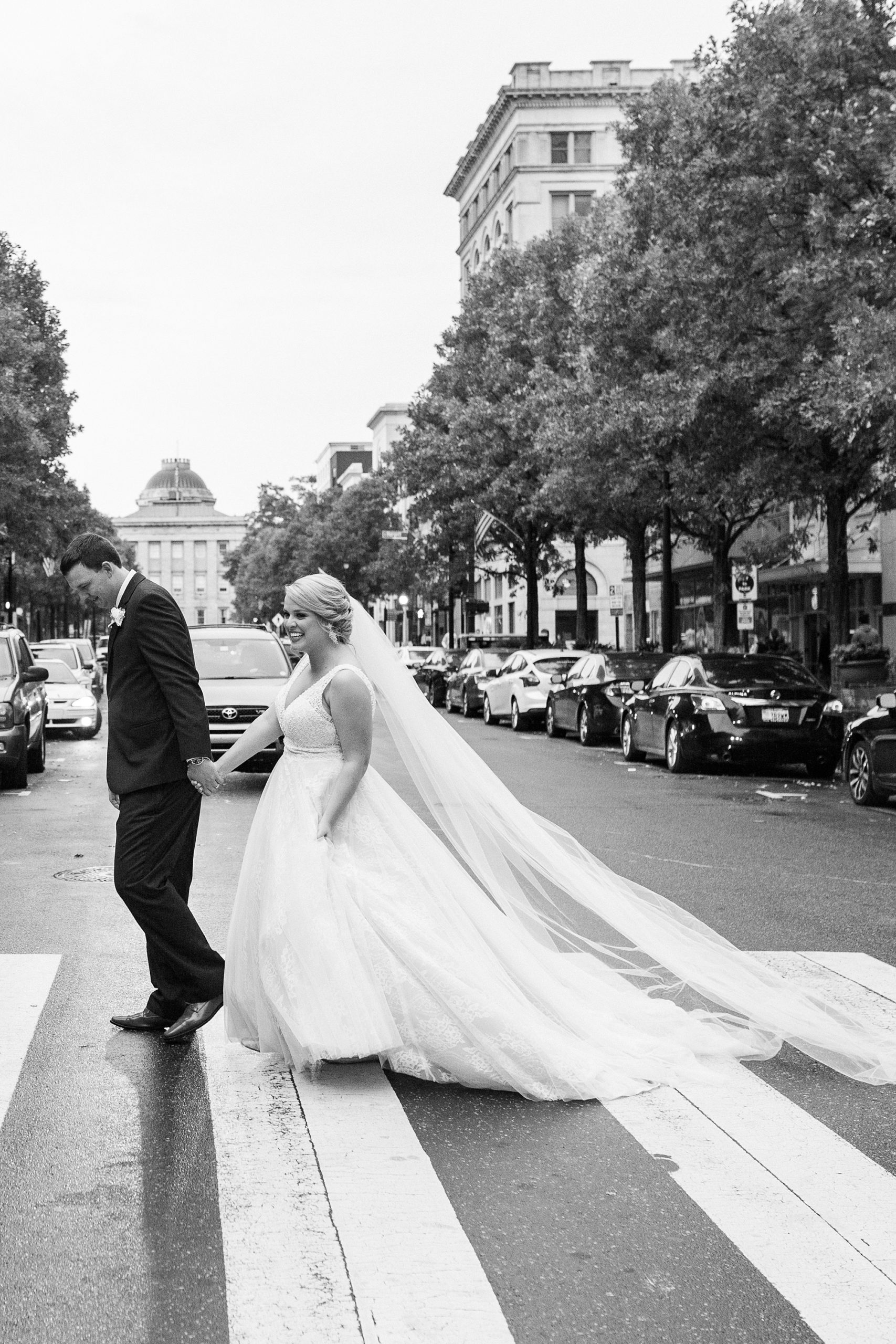 downtown Raleigh NC wedding portraits