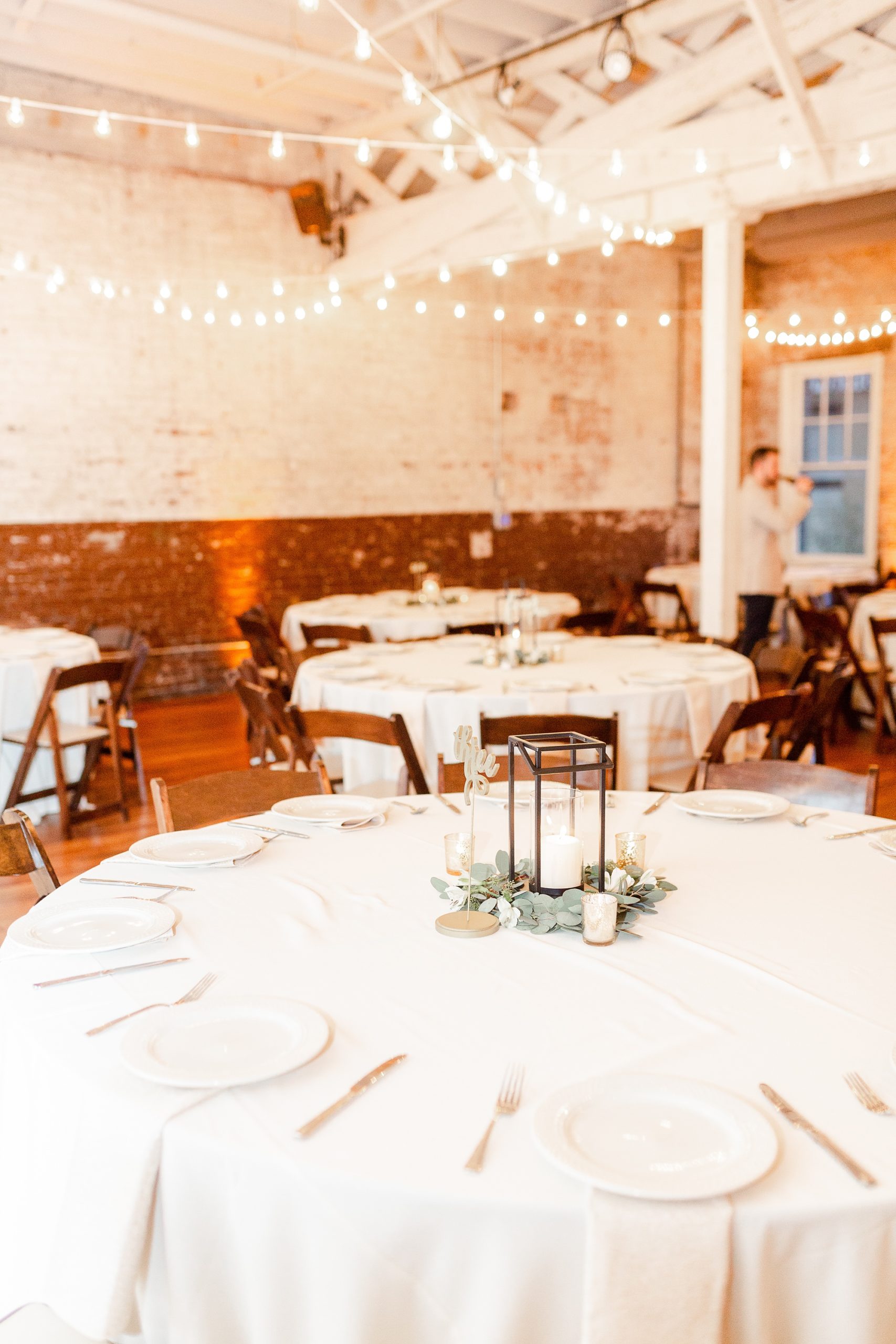 industrial inspired wedding reception centerpieces
