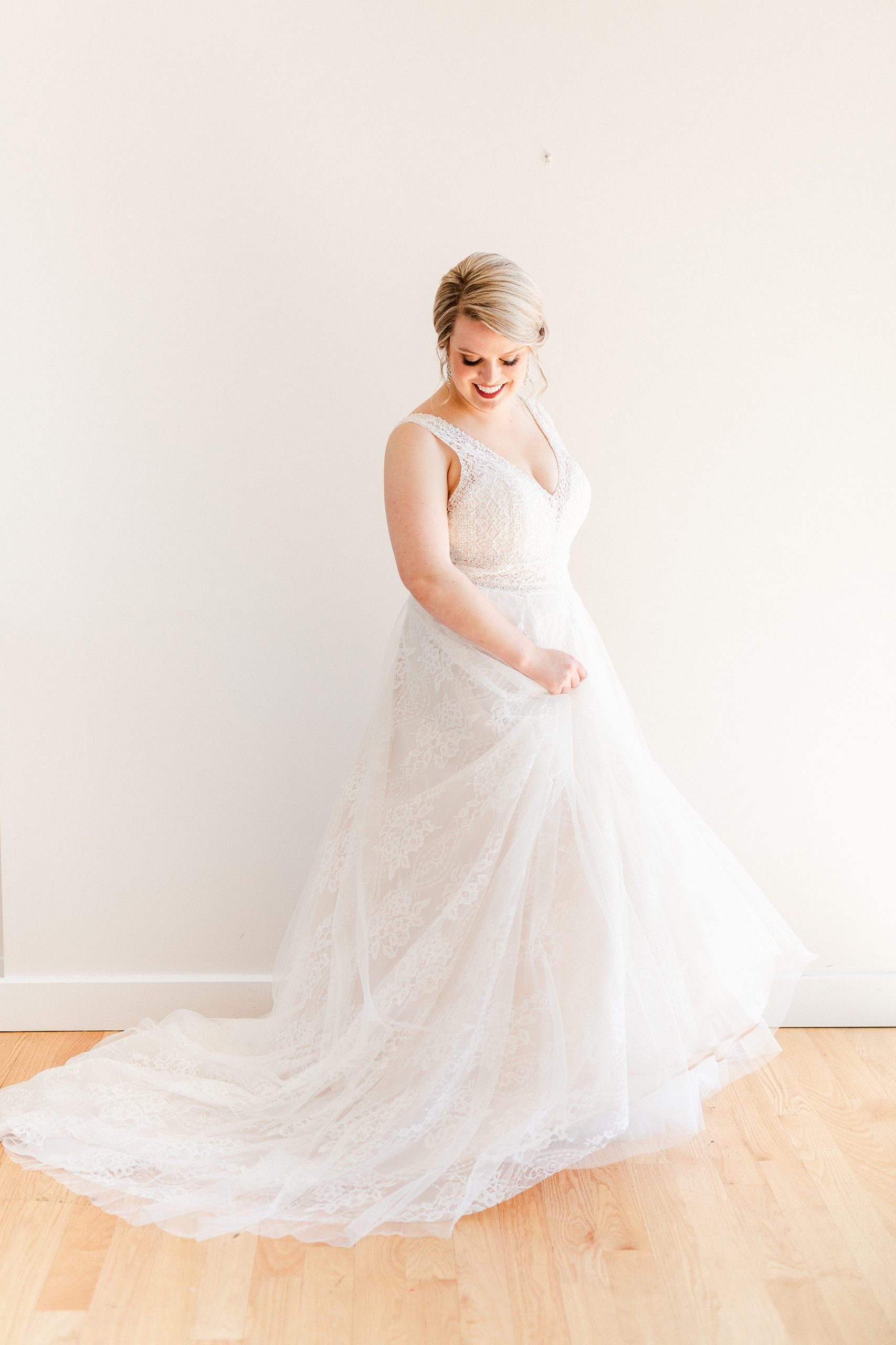 Raleigh bride twirls wedding gown