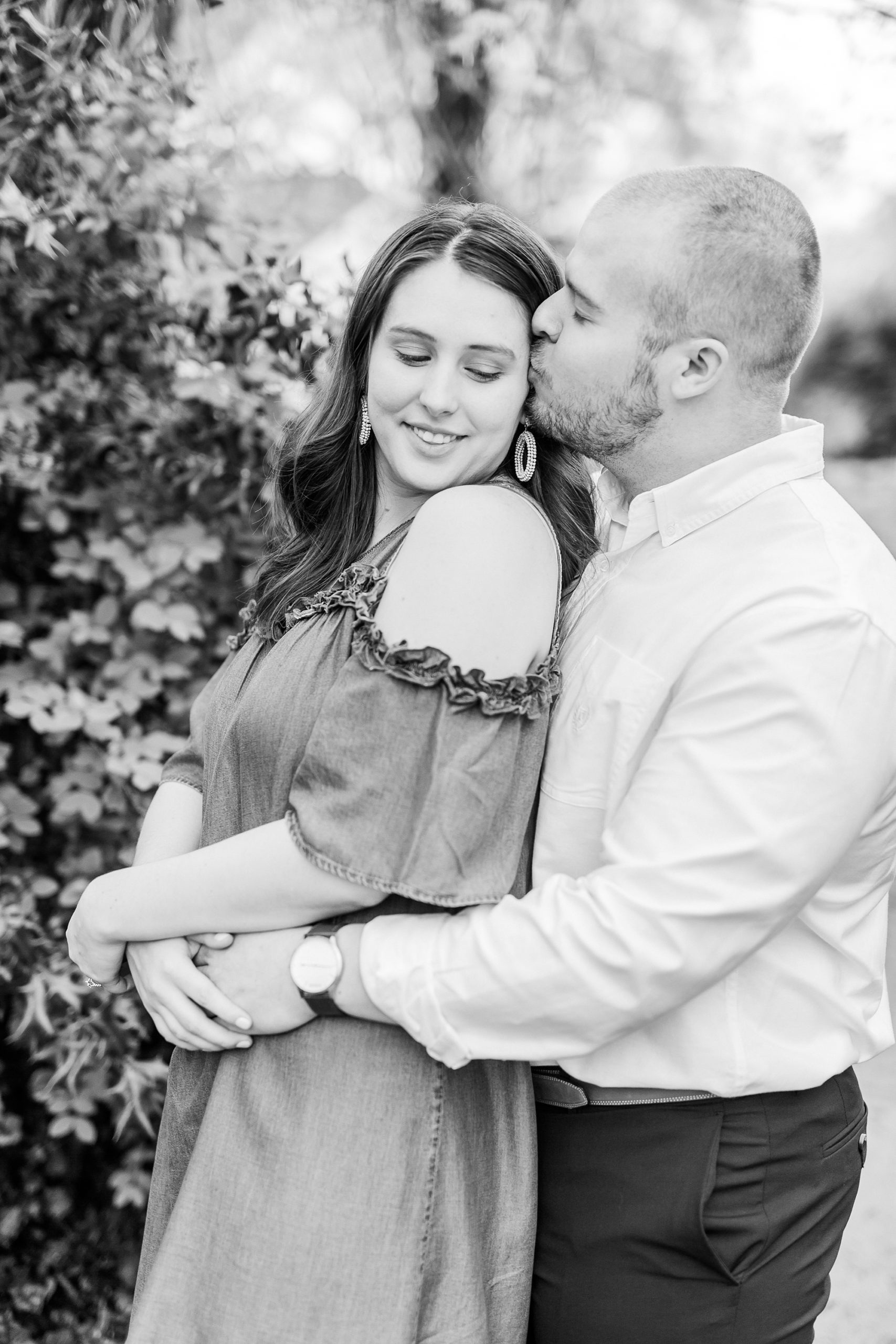 spring engagement session in Downtown Davidson