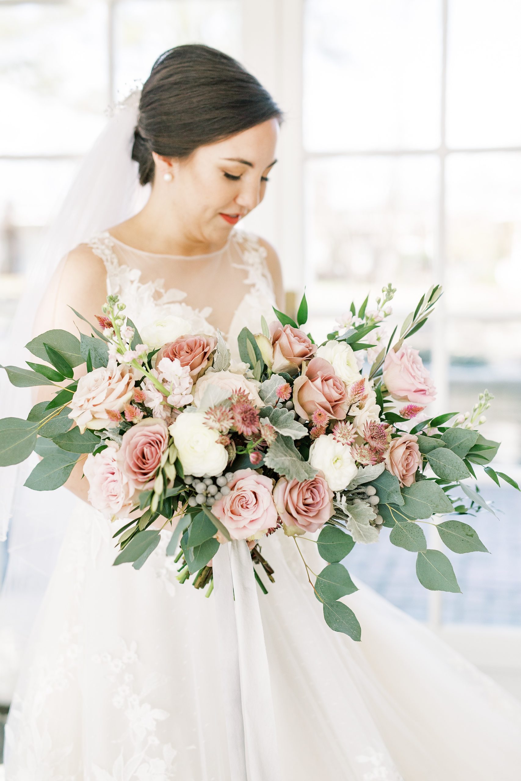 mauve fall wedding bouquet for autumn bride in Charlotte NC