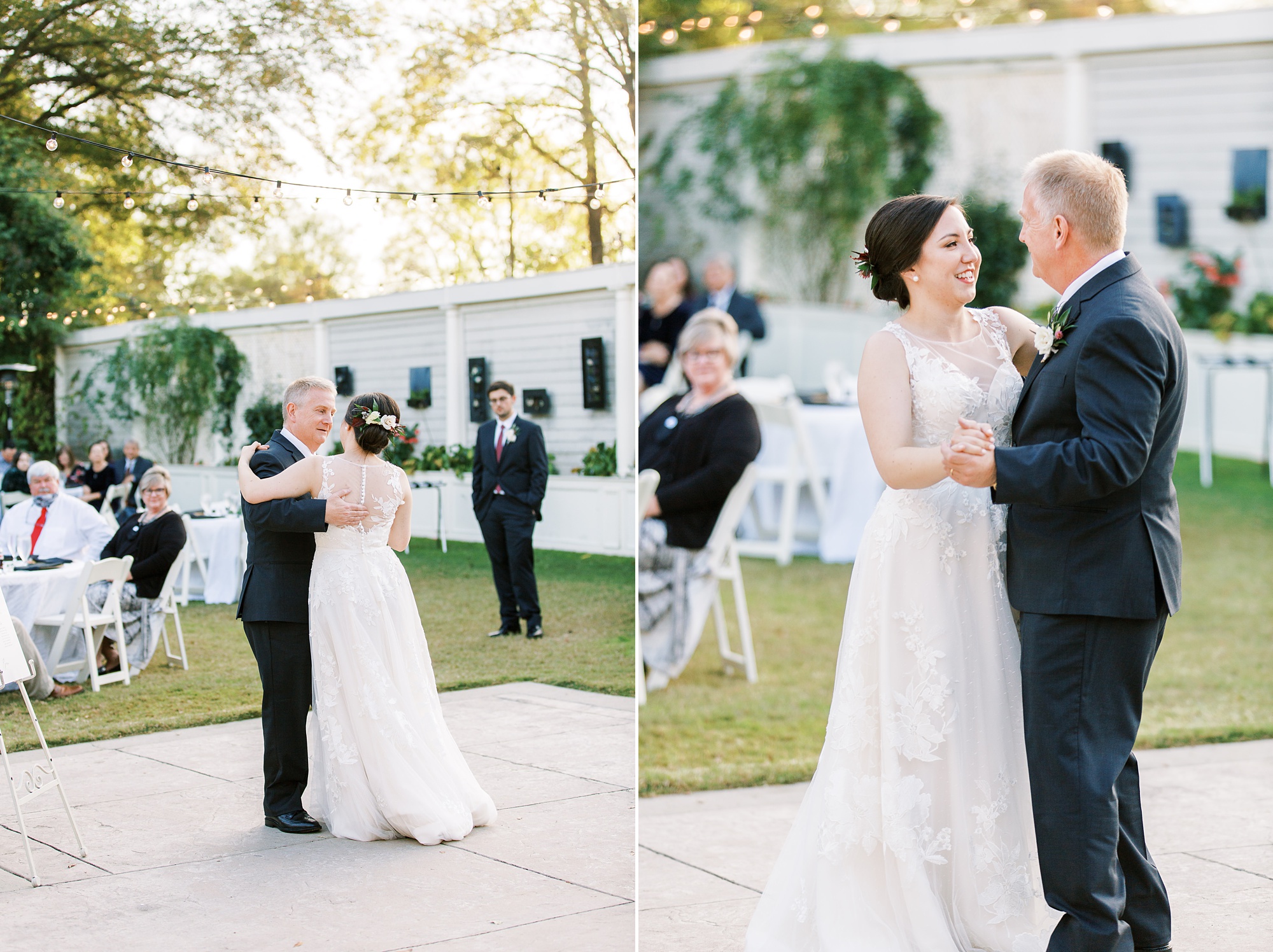 father-daughter dance during outdoor reception at Separk Mansion