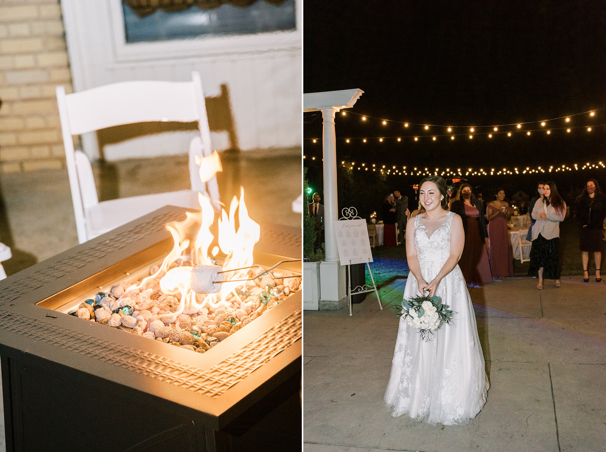 stores pit and bridal toss during reception at Separk Mansion