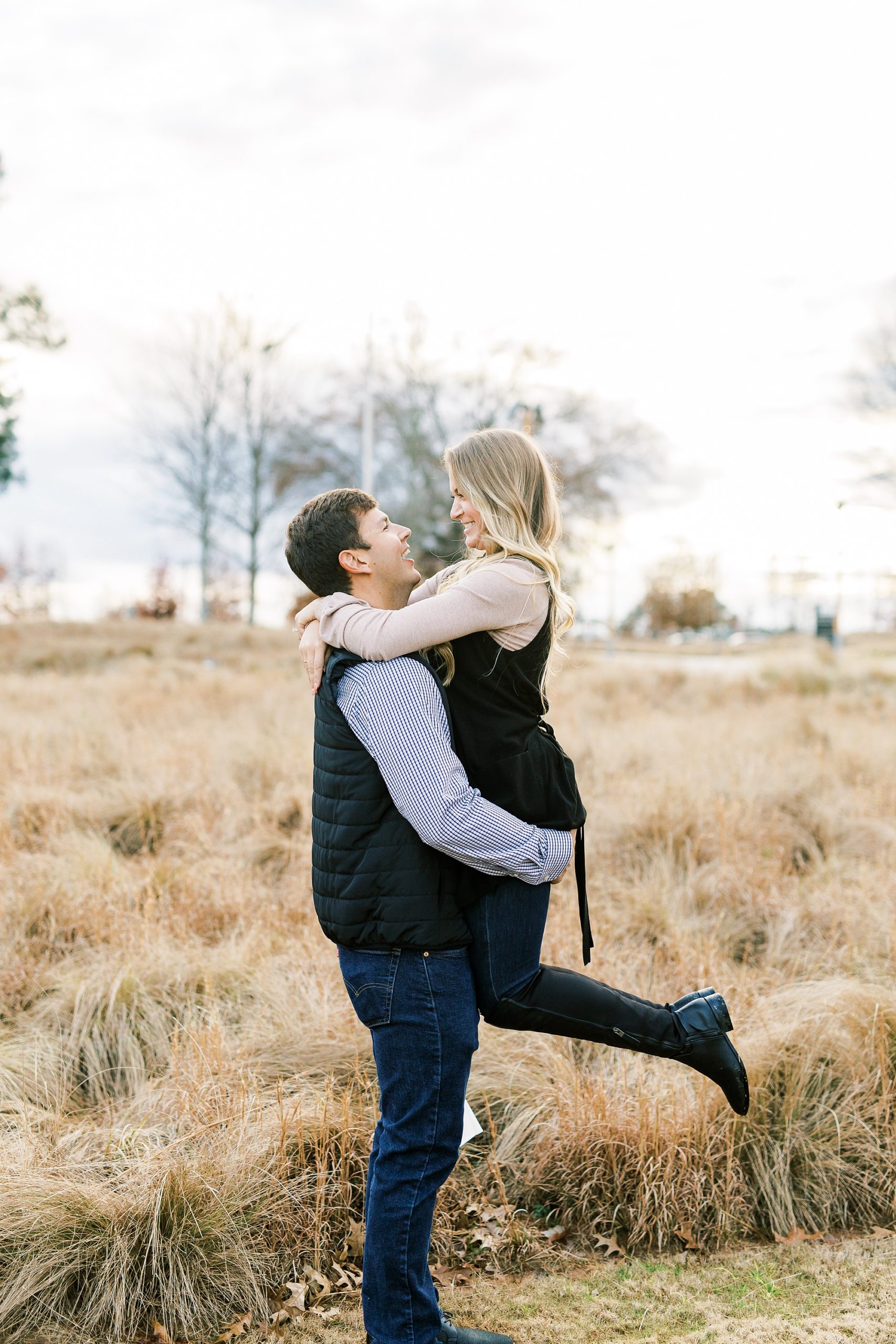 engagement portraits at NC Museum of Art