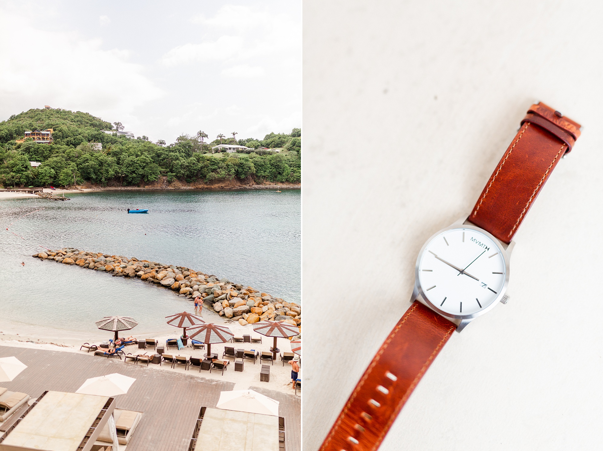 groom's details for St Lucia resort wedding