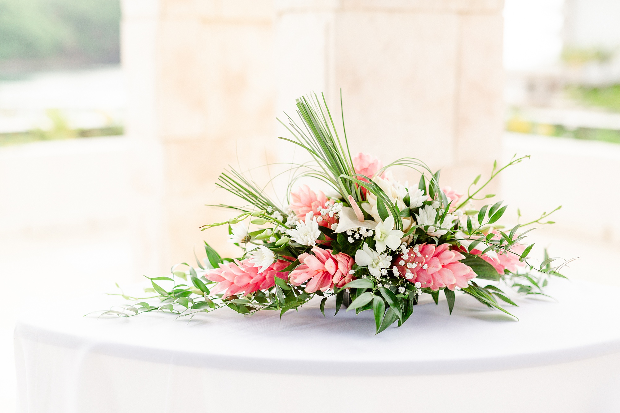 wedding flowers for waterfront ceremony at Royalton Resort