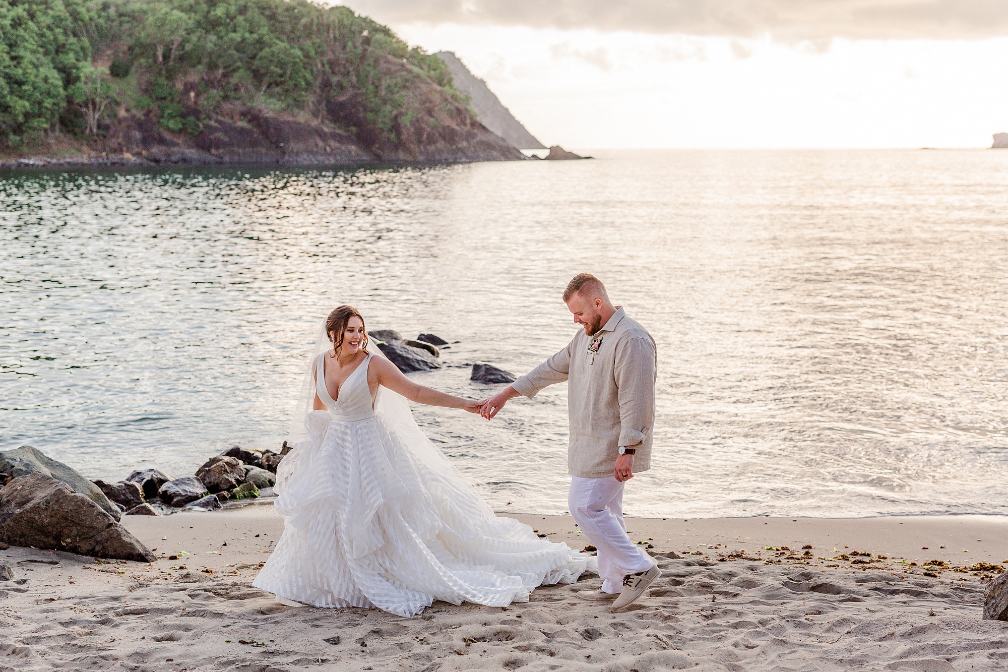 sunset wedding portraits at St Lucia