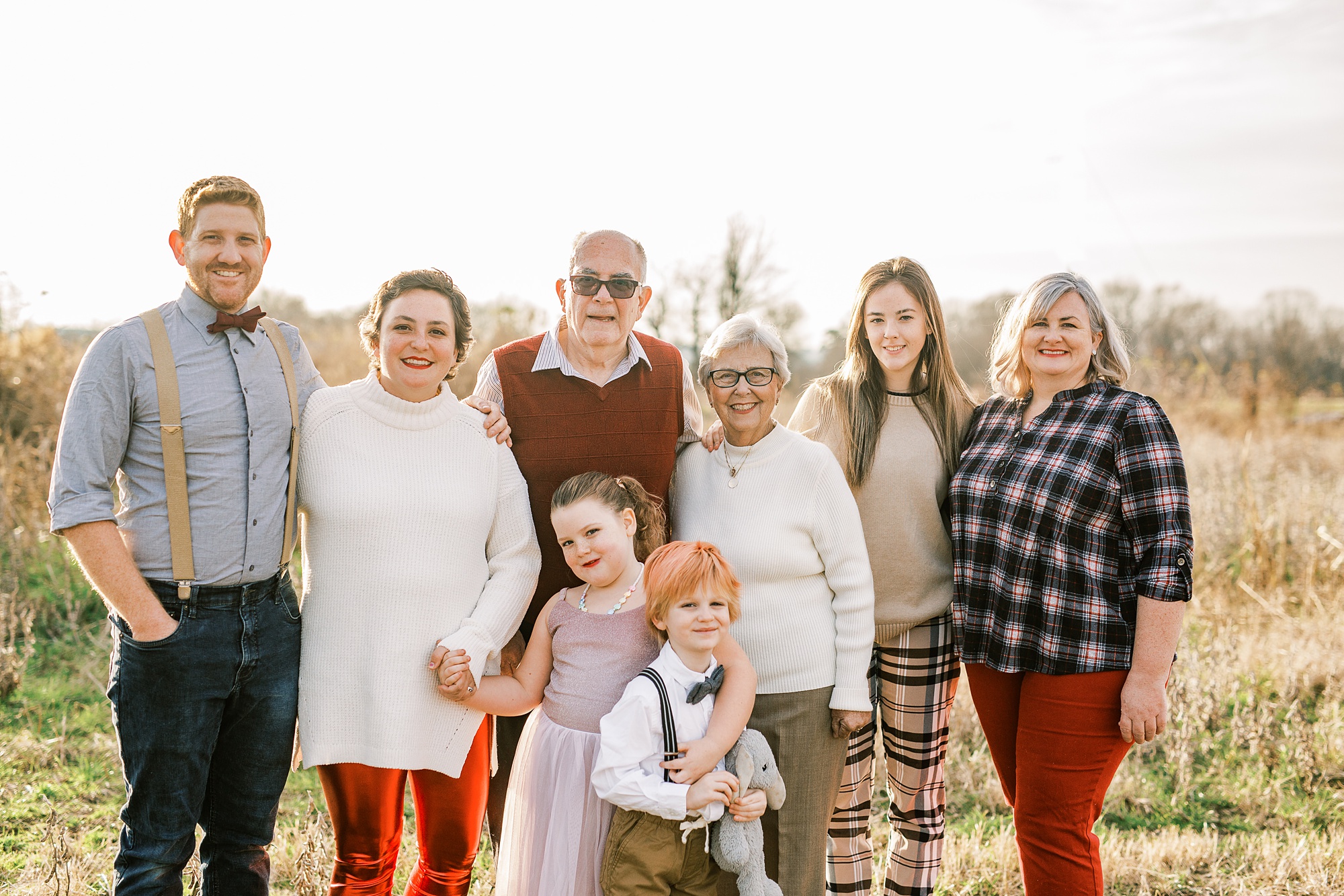 family poses during winter portrait session