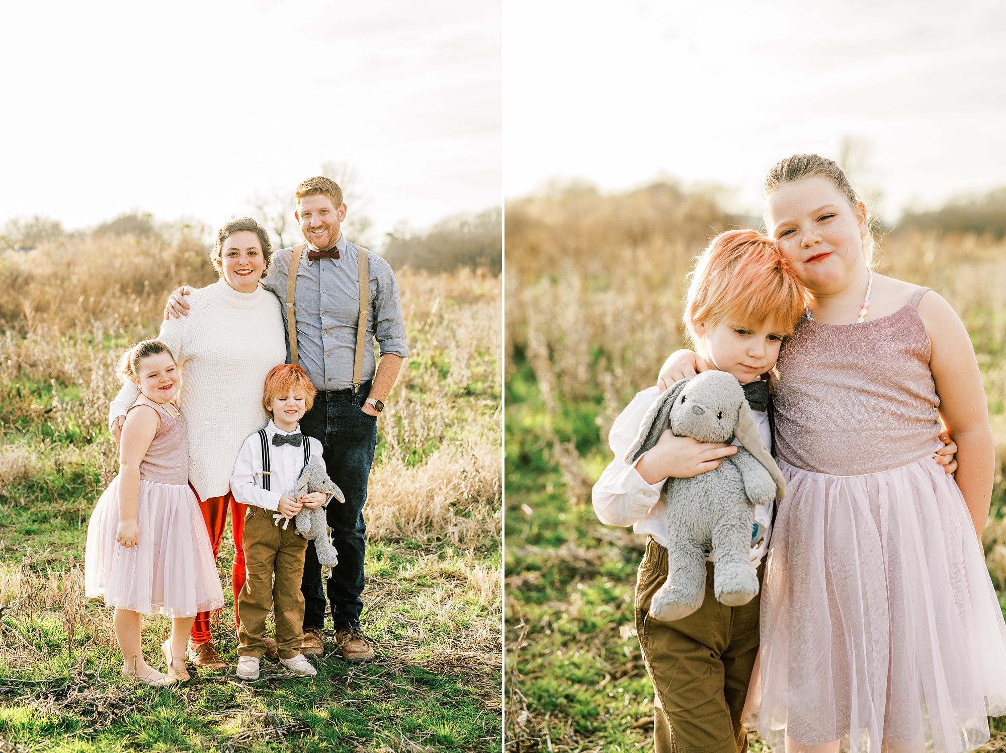 family portraits in the winter at family farm