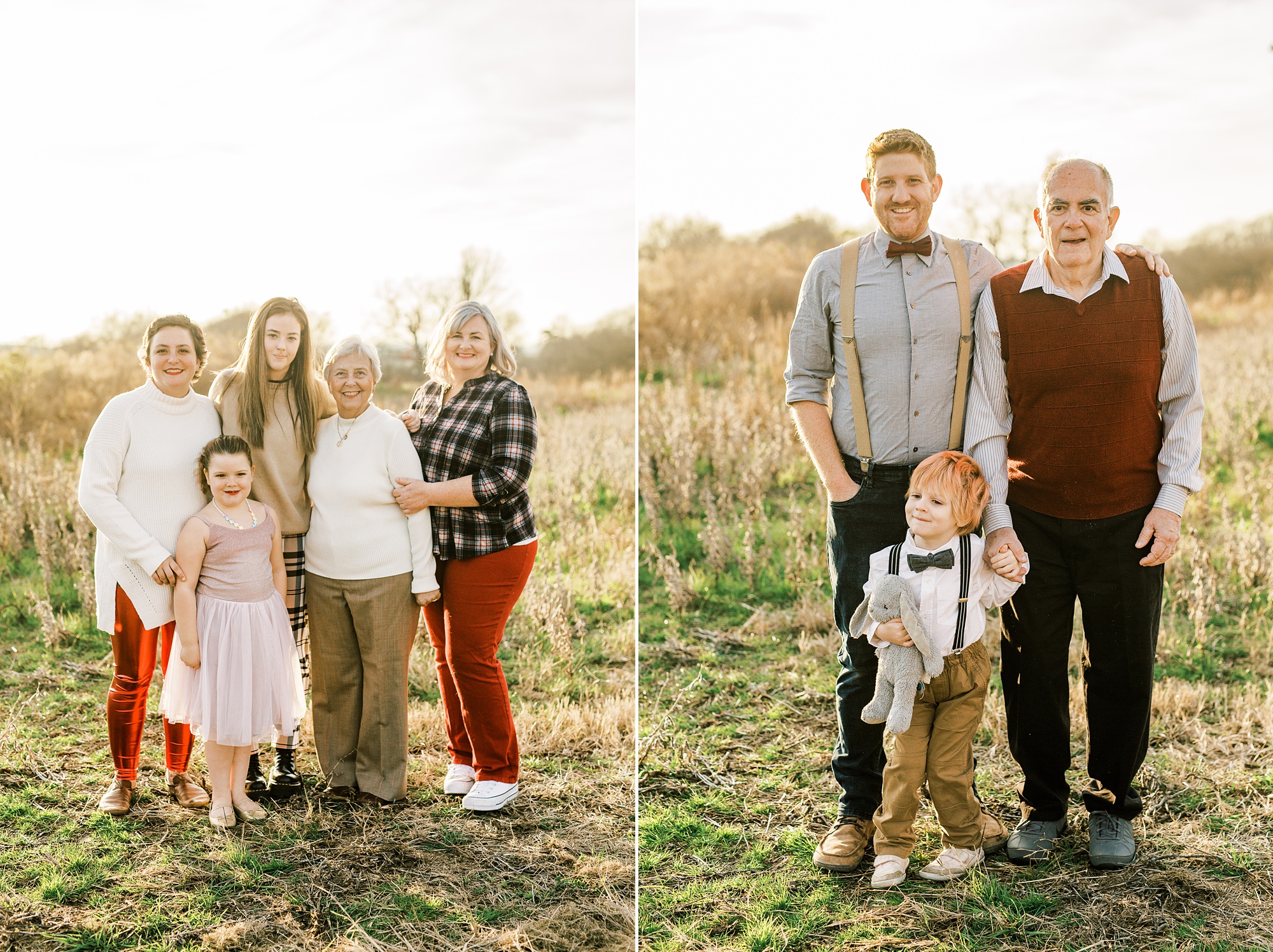 family poses during anniversary portrait session