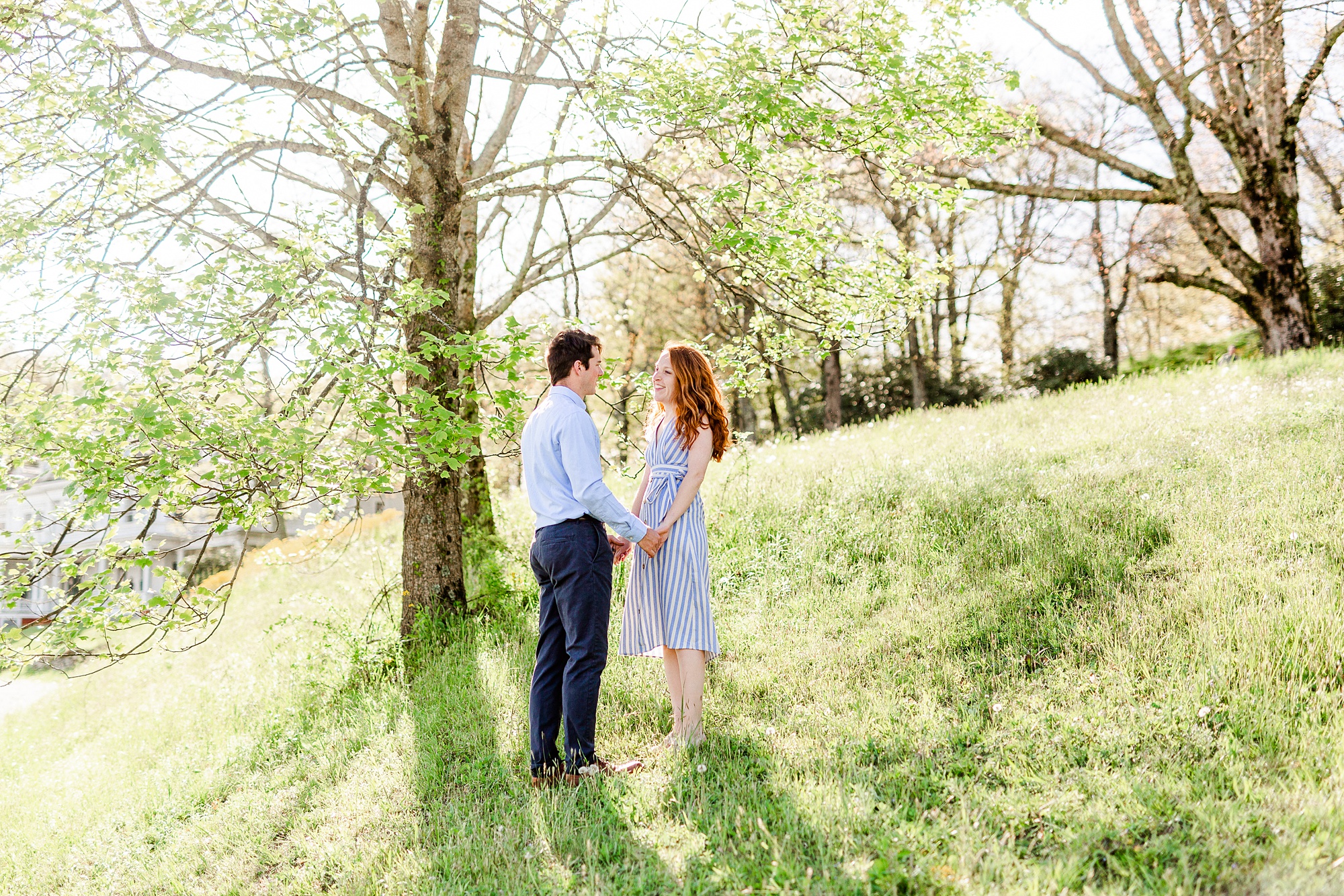 romantic spring engagement photos in Boone NC