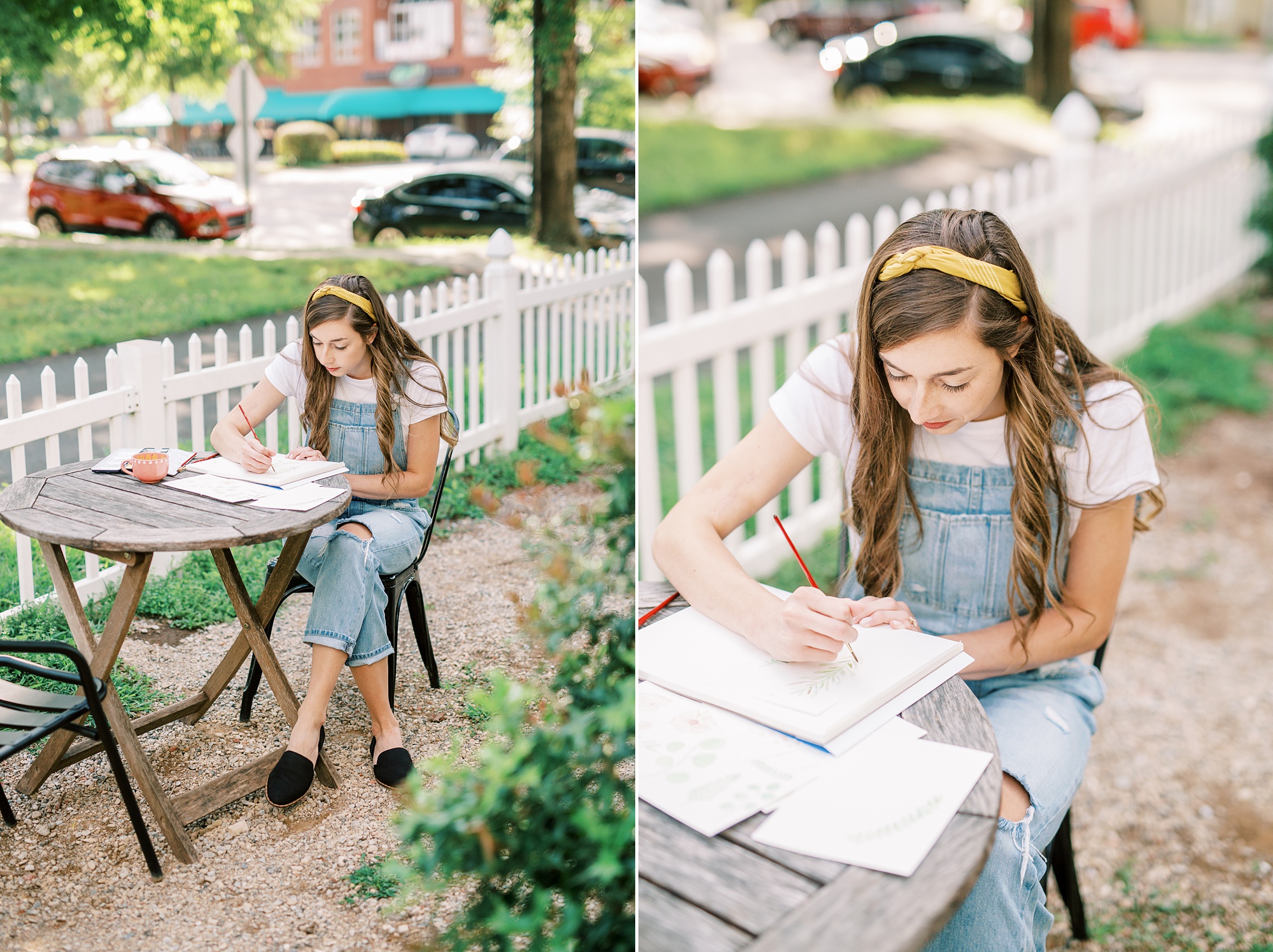 North Carolina designer works on watercolor wedding invitations