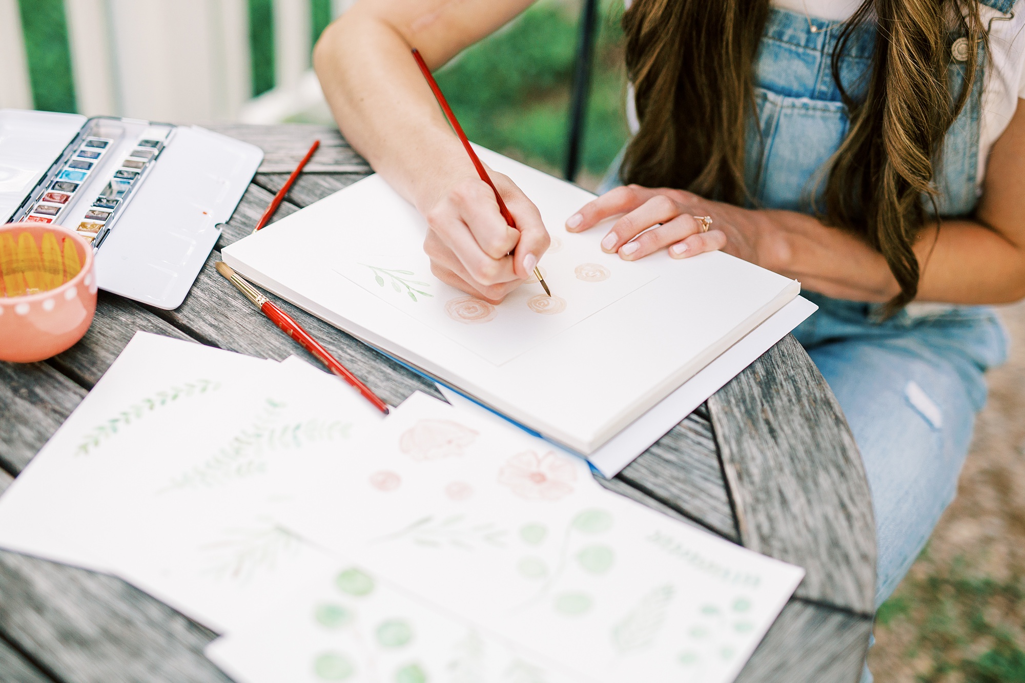 branding portraits in Charlotte NC for watercolor wedding invitations designer