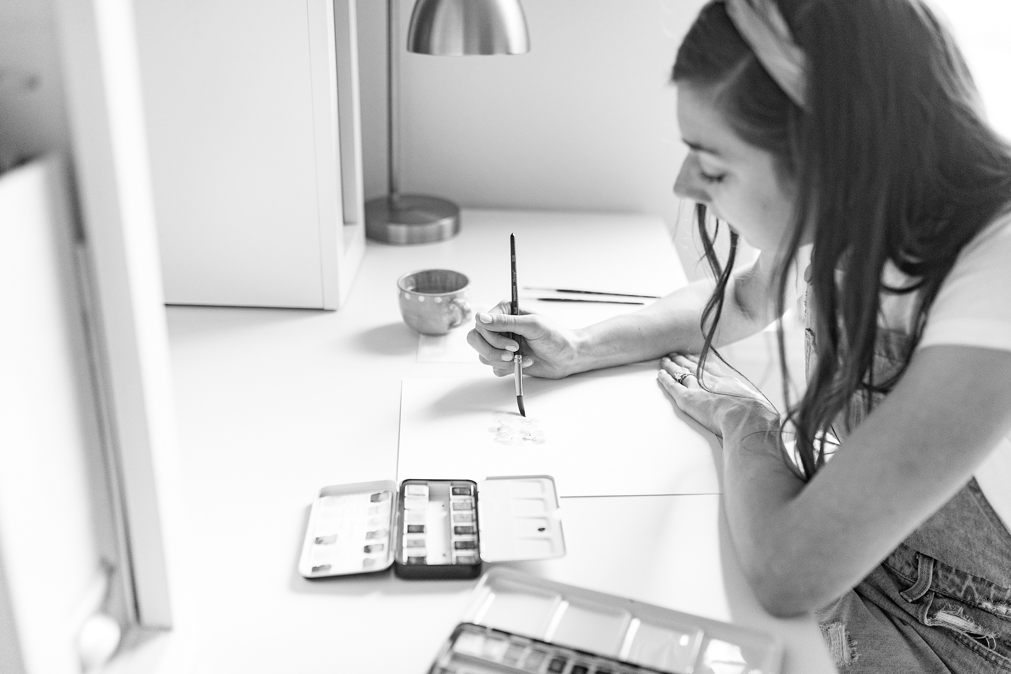 home office branding portraits for watercolor wedding invitations designer