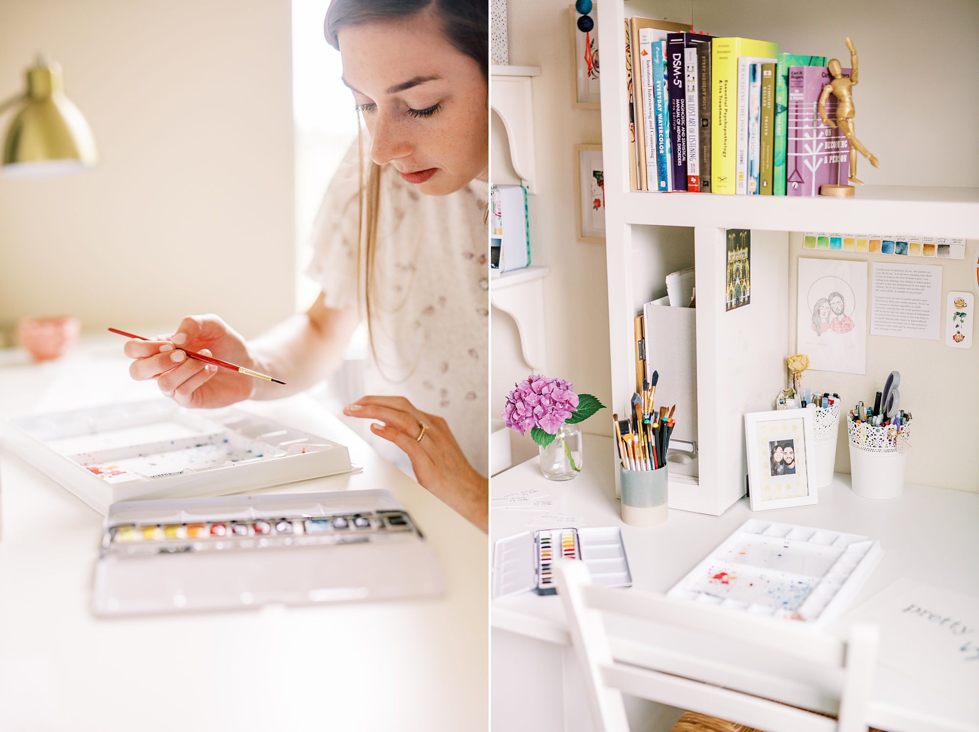 NC branding portraits with watercolor wedding invitations designer