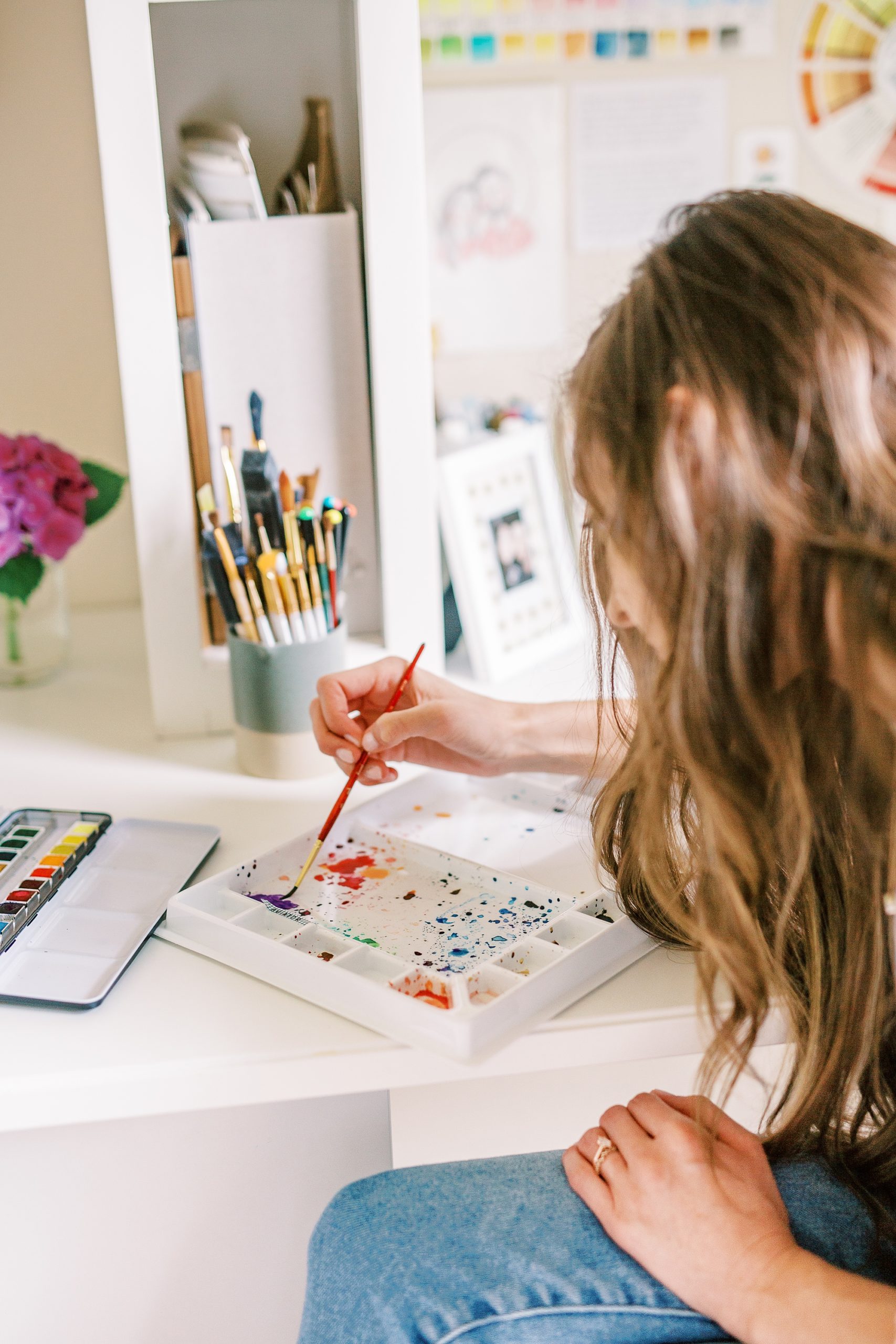 branding portraits in home office for artist