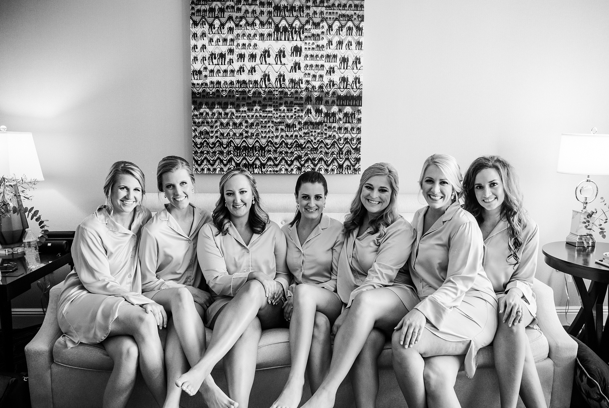 bride and bridesmaids prepare for Byron's South End wedding