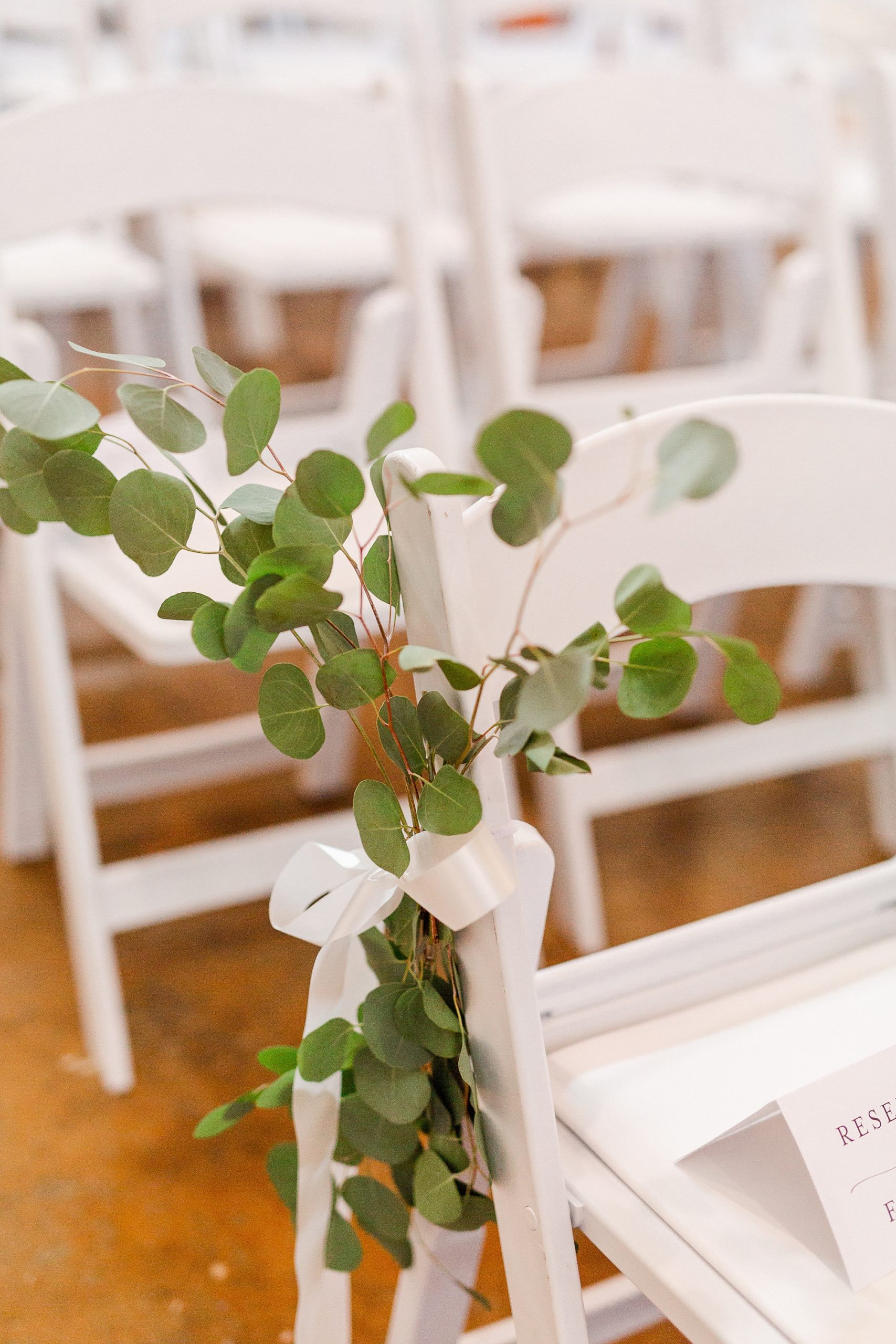 elegant and simple greenery for seats at Design Center Atrium