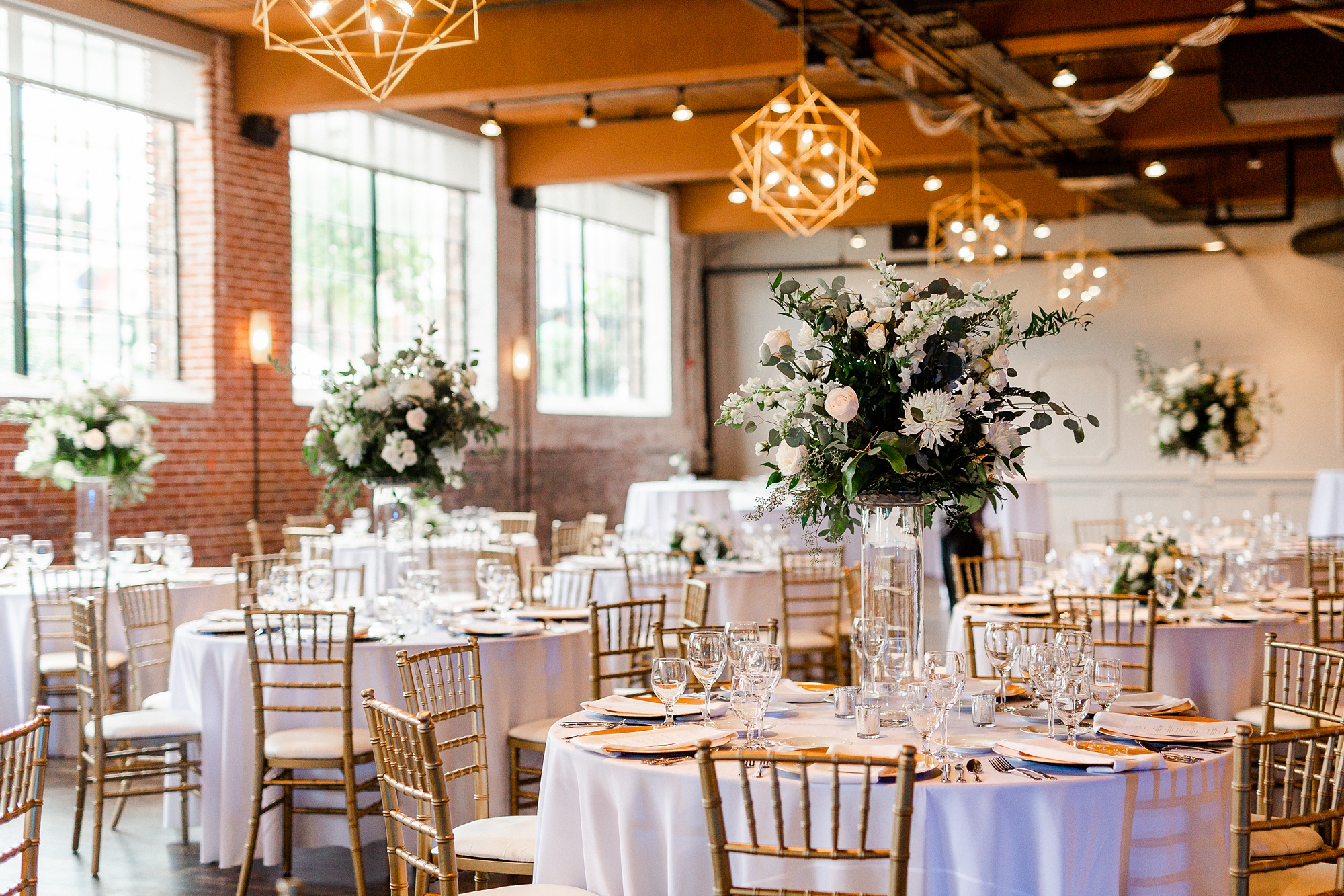 gold and green details for Byron's South End reception