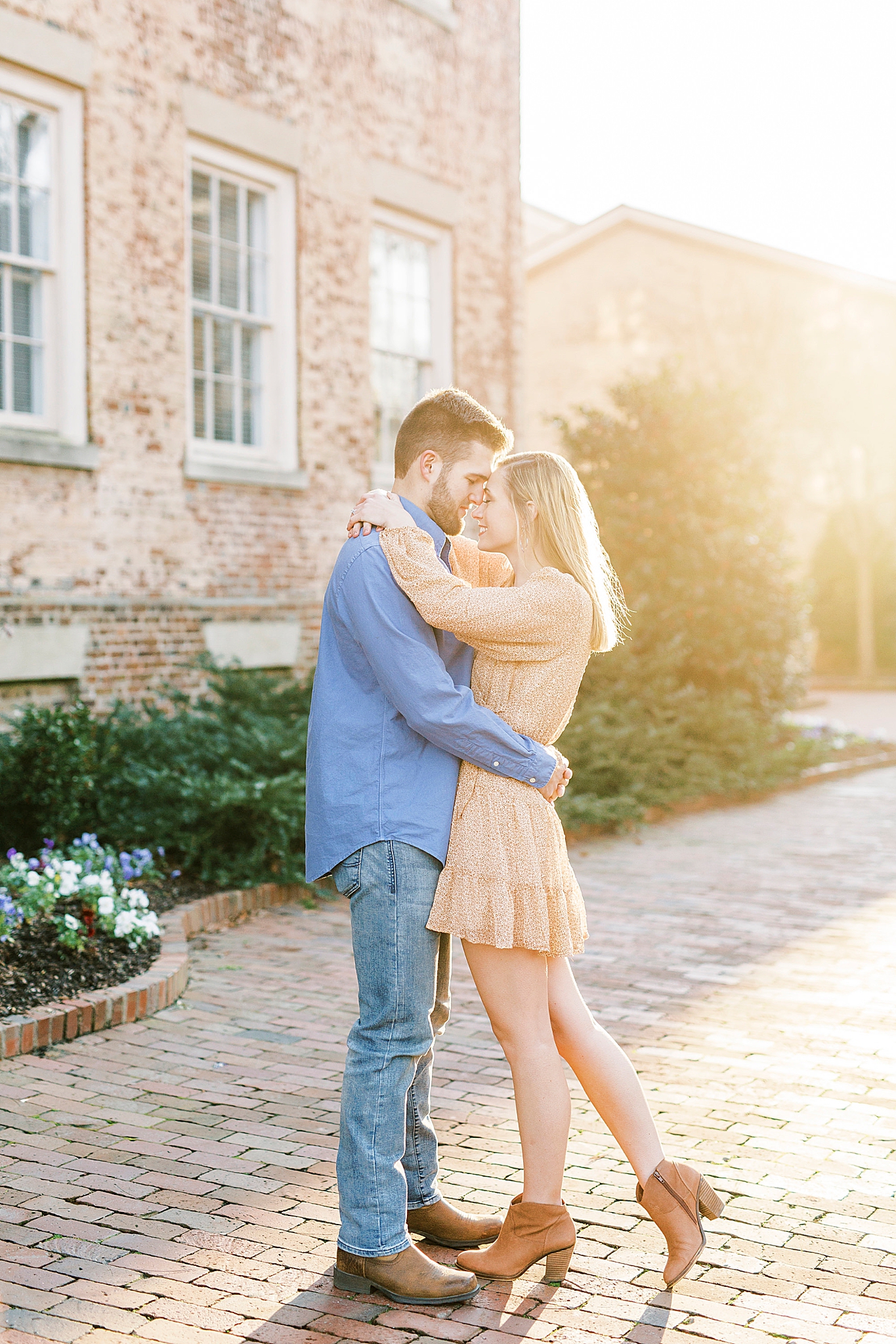 sunset engagement photos in the winter