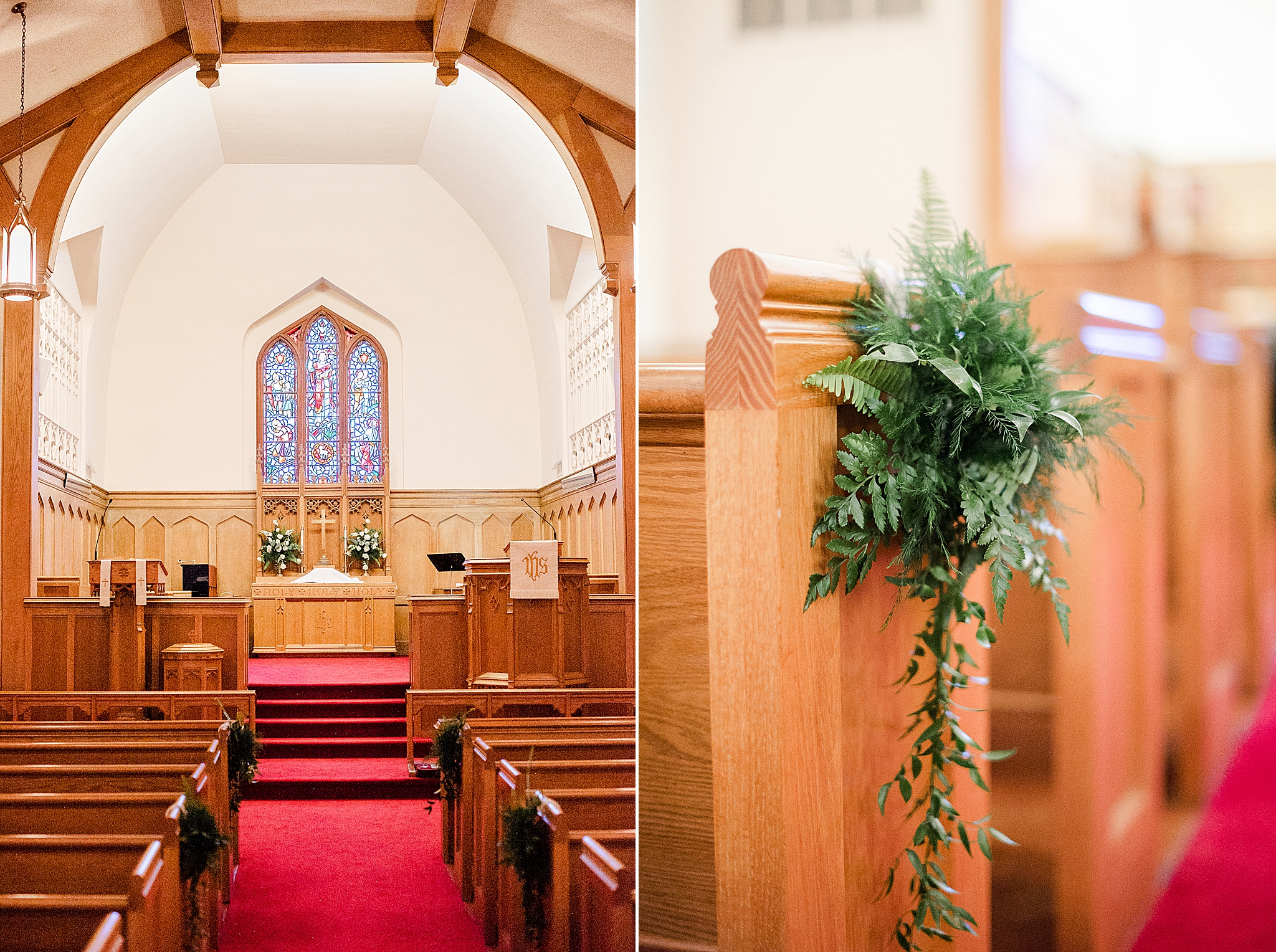 traditional classic Southern wedding ceremony in local church