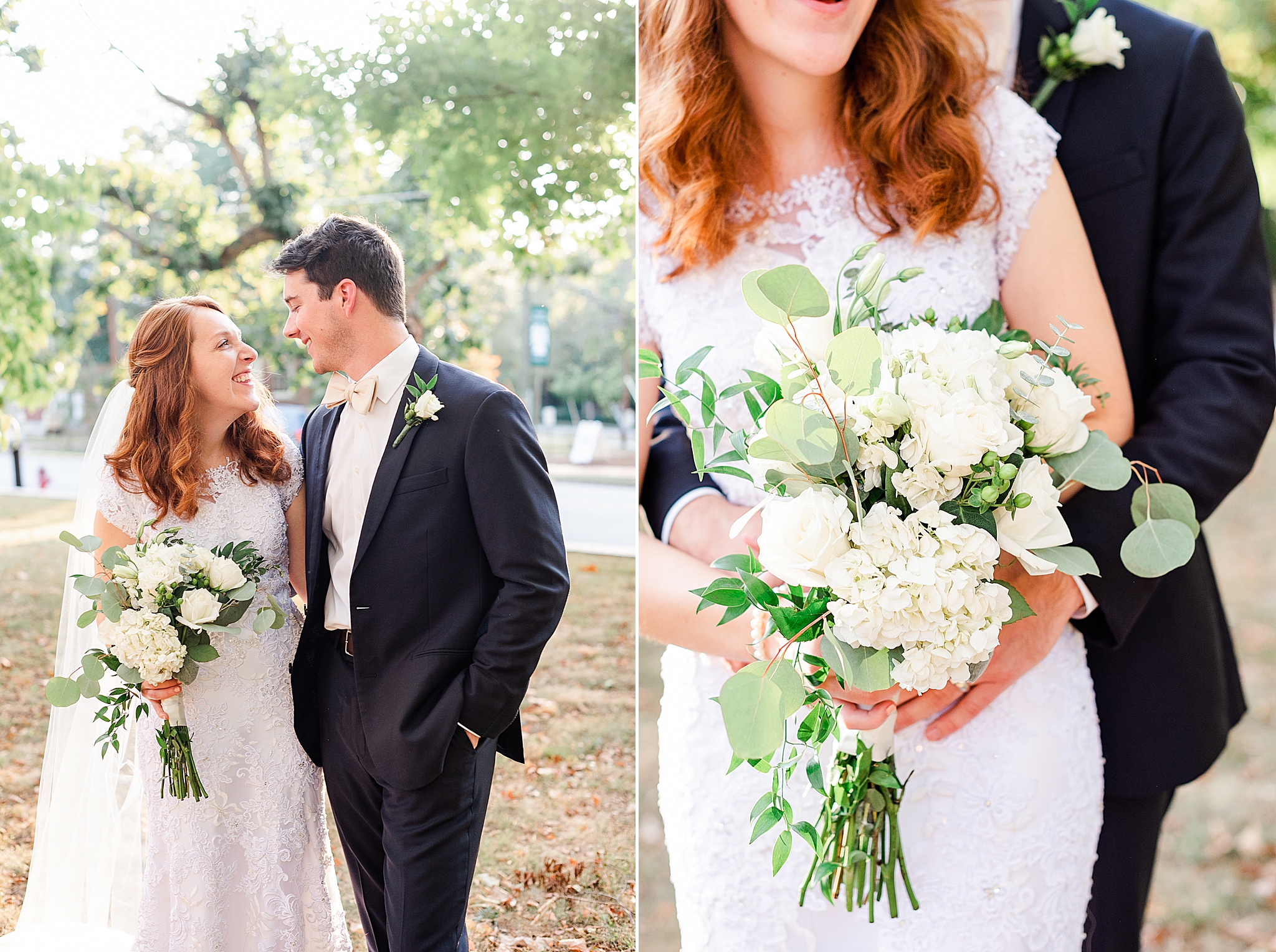 classic Southern wedding portraits of bride and groom