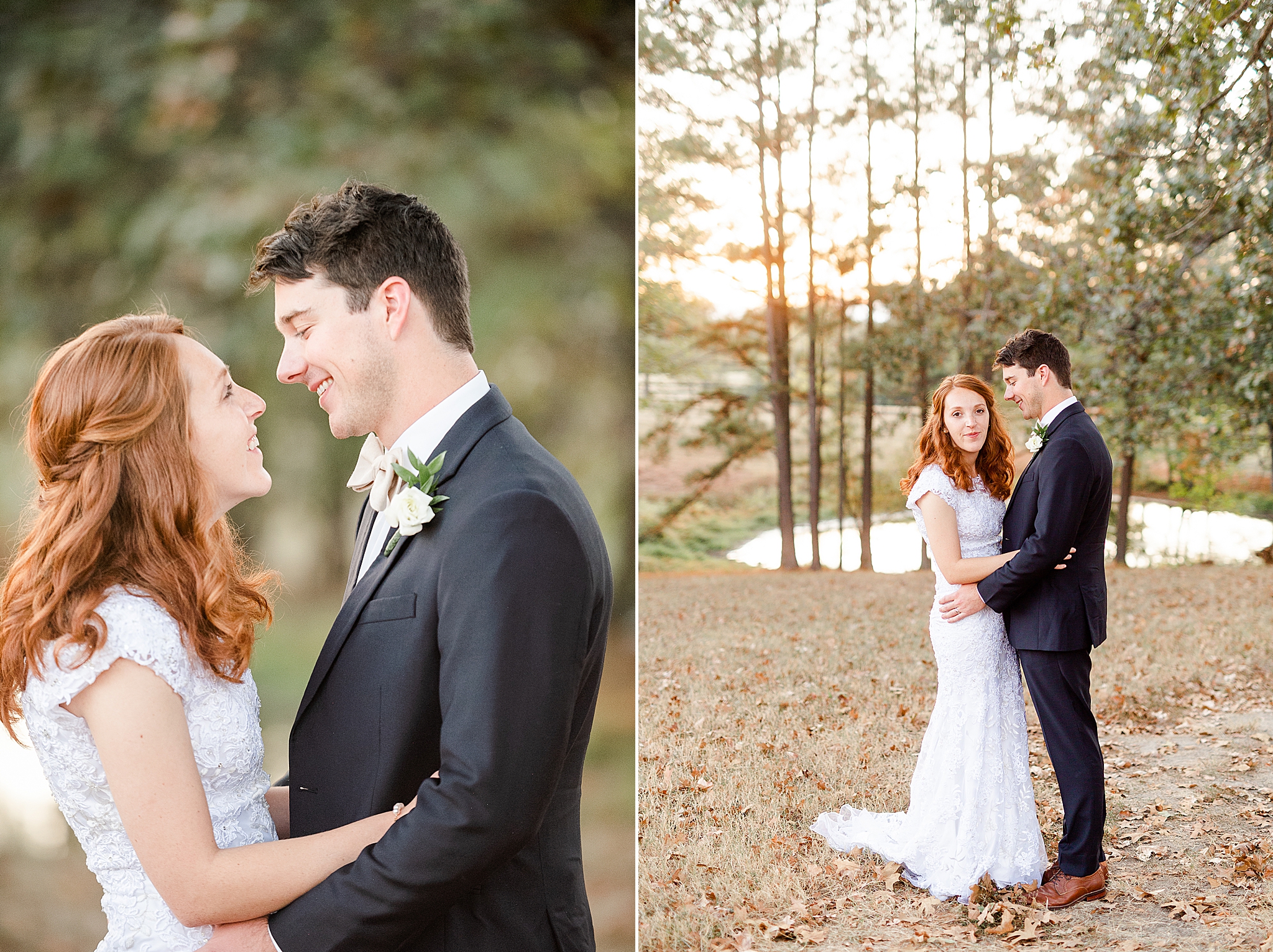 sunset wedding portraits by Lake O' the Woods Plantation