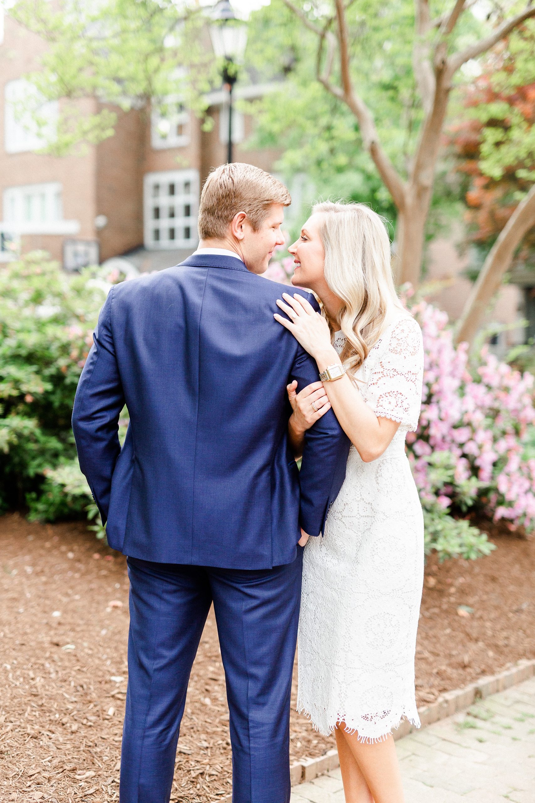 spring engagement photos in Charlotte NC